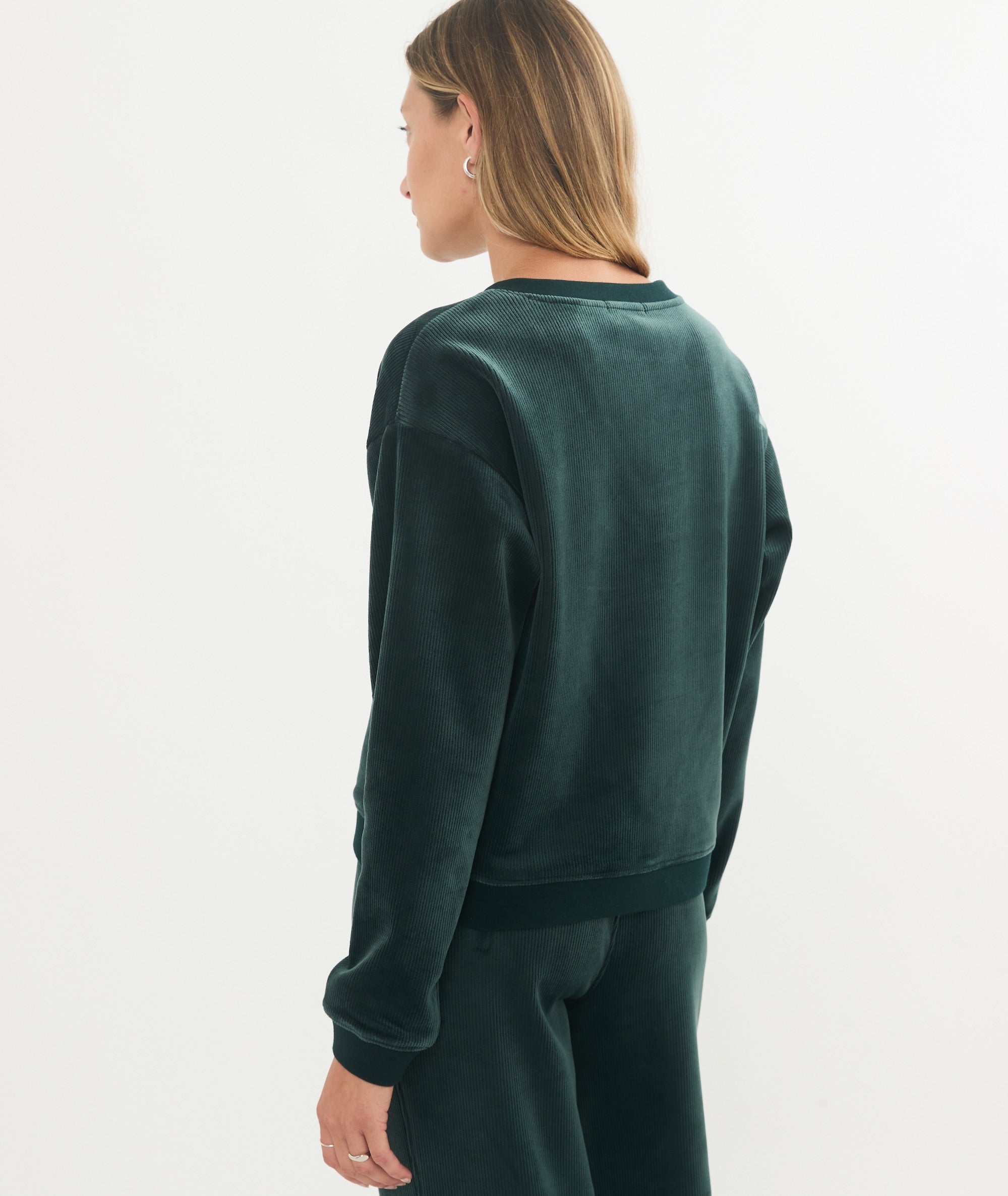 Cord Velour V-Neck Sweatshirt