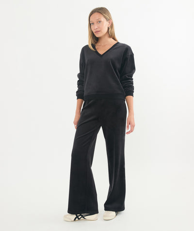 Cord Velour Wide Leg Pant