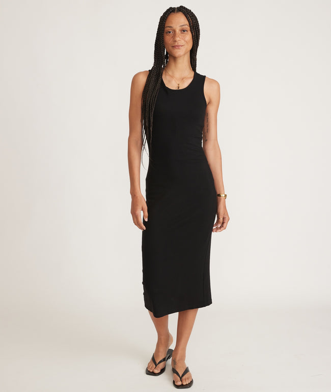 Lexi Daytime Midi Dress in Black – Marine Layer