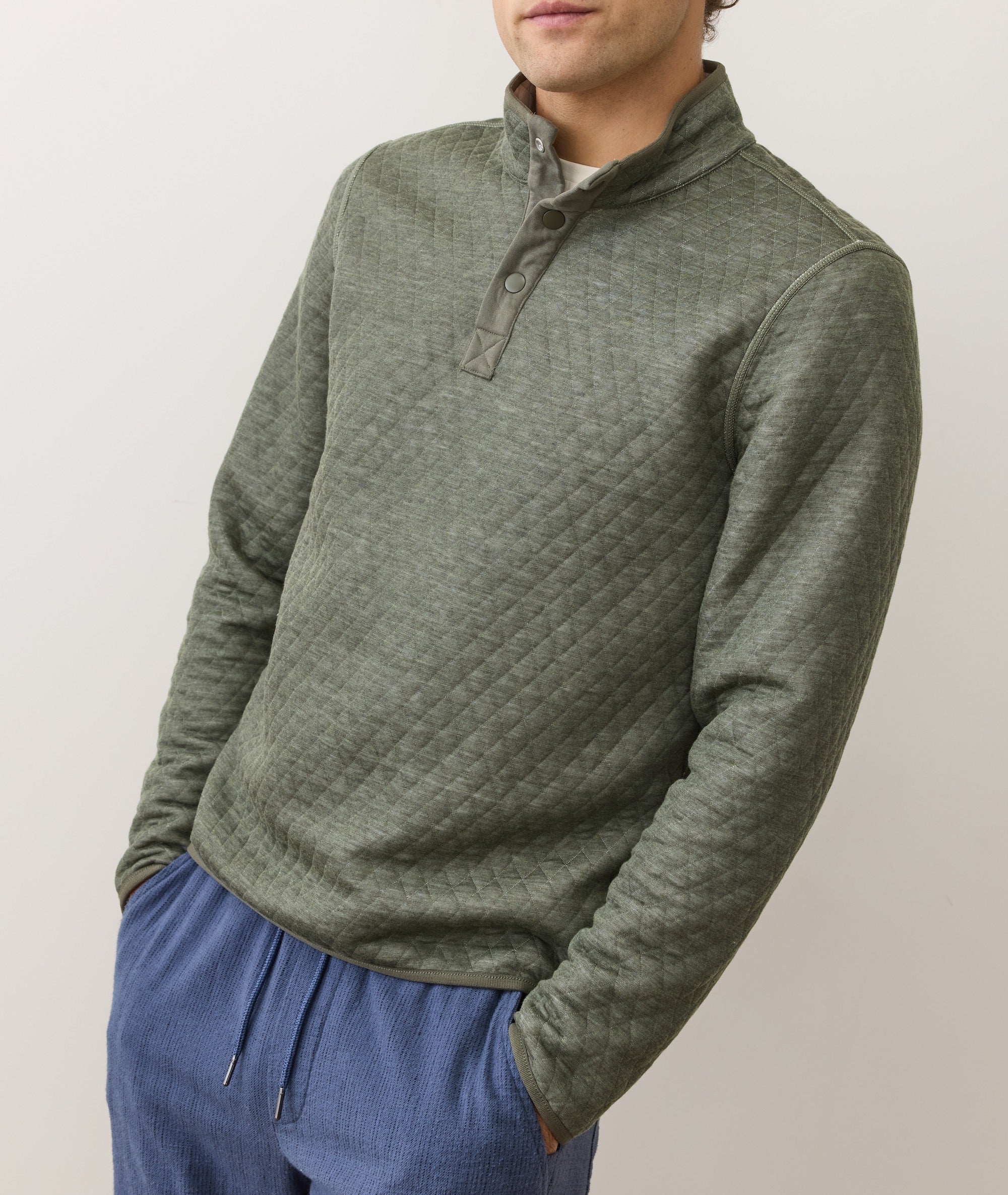 Corbet Quilted Reversible Pullover