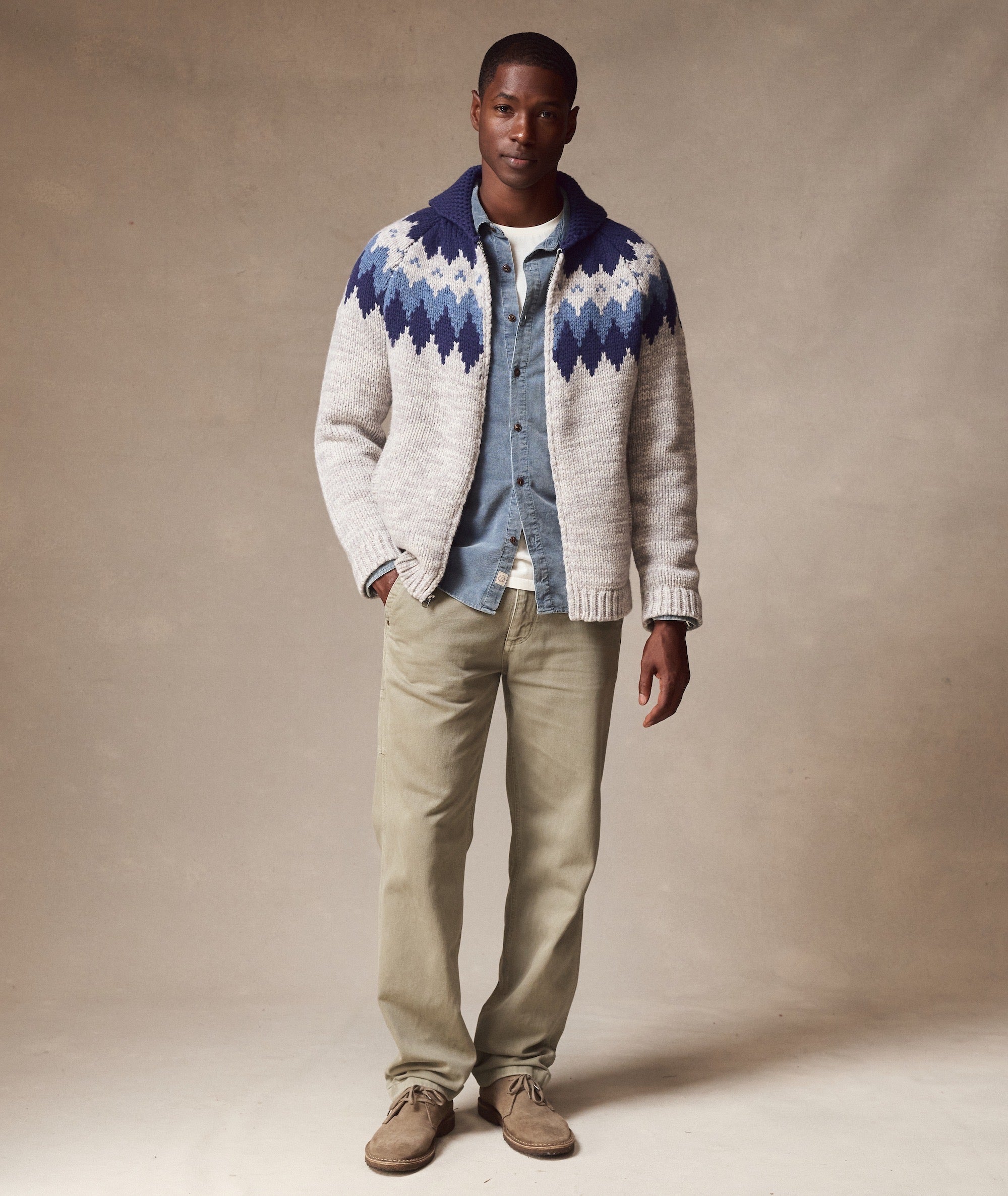 Nordic Fair Isle Sweater Jacket