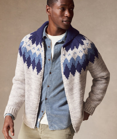 Nordic Fair Isle Sweater Jacket