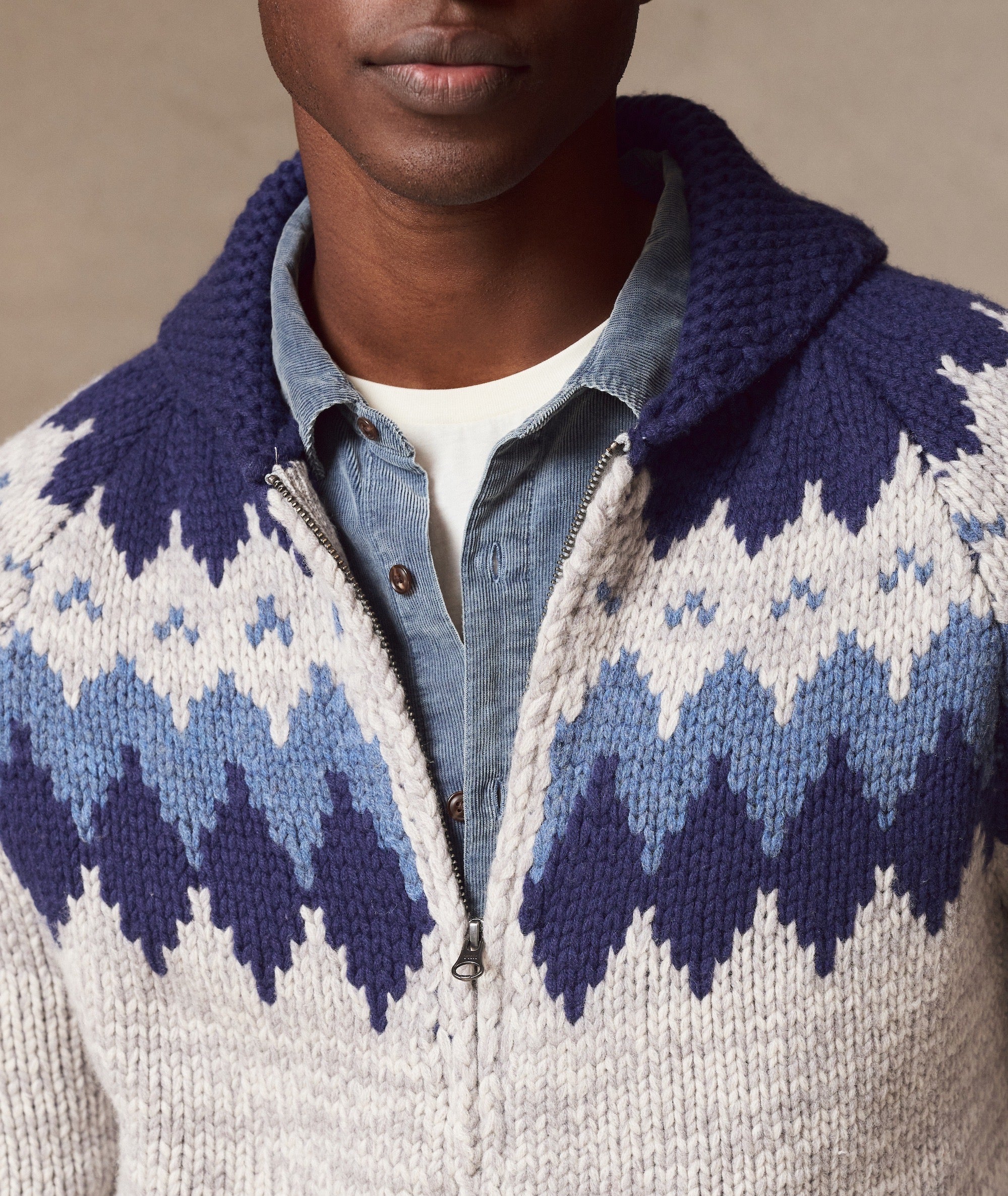 Nordic Fair Isle Sweater Jacket