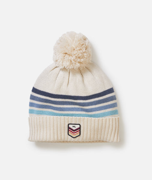 Marine Layer Donner Stripe Beanie Cream Multi Stripe Stripe Pom Beanie – Marine Layer main image 4
