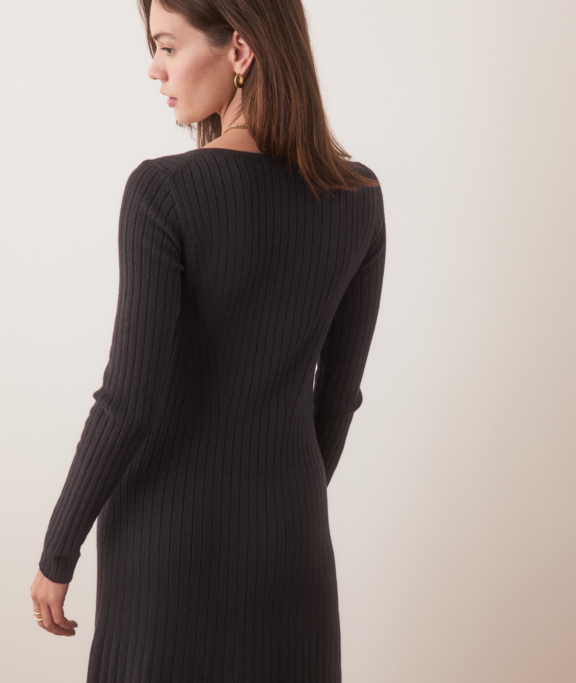 Women's Jade Midi Sweater Dress | Black | Large by Marine Layer Women's Jade Midi Sweater Dress | Black | Large by Marine Layer