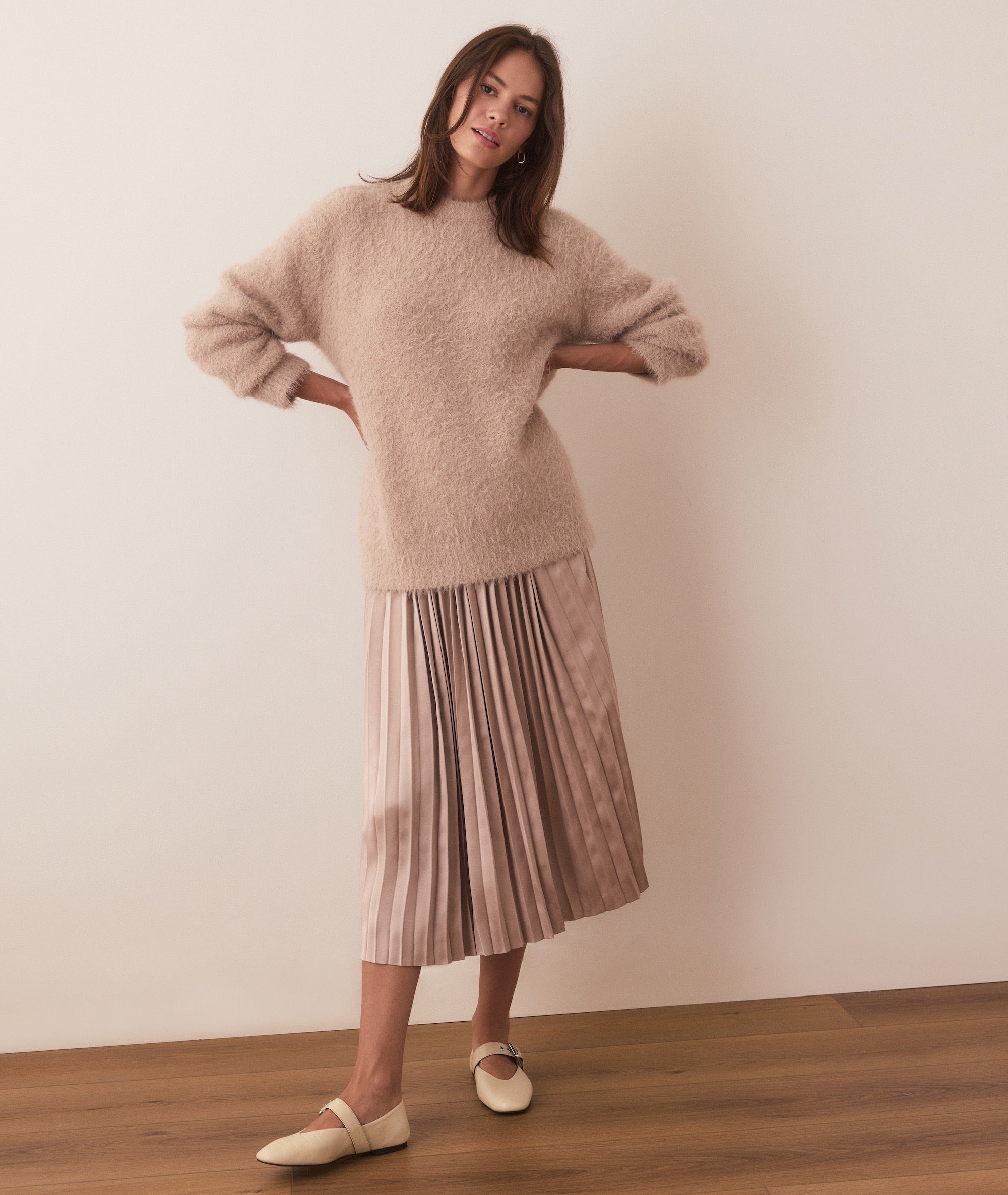 Chelsea Pleated Midi Skirt – Marine Layer - Main Image