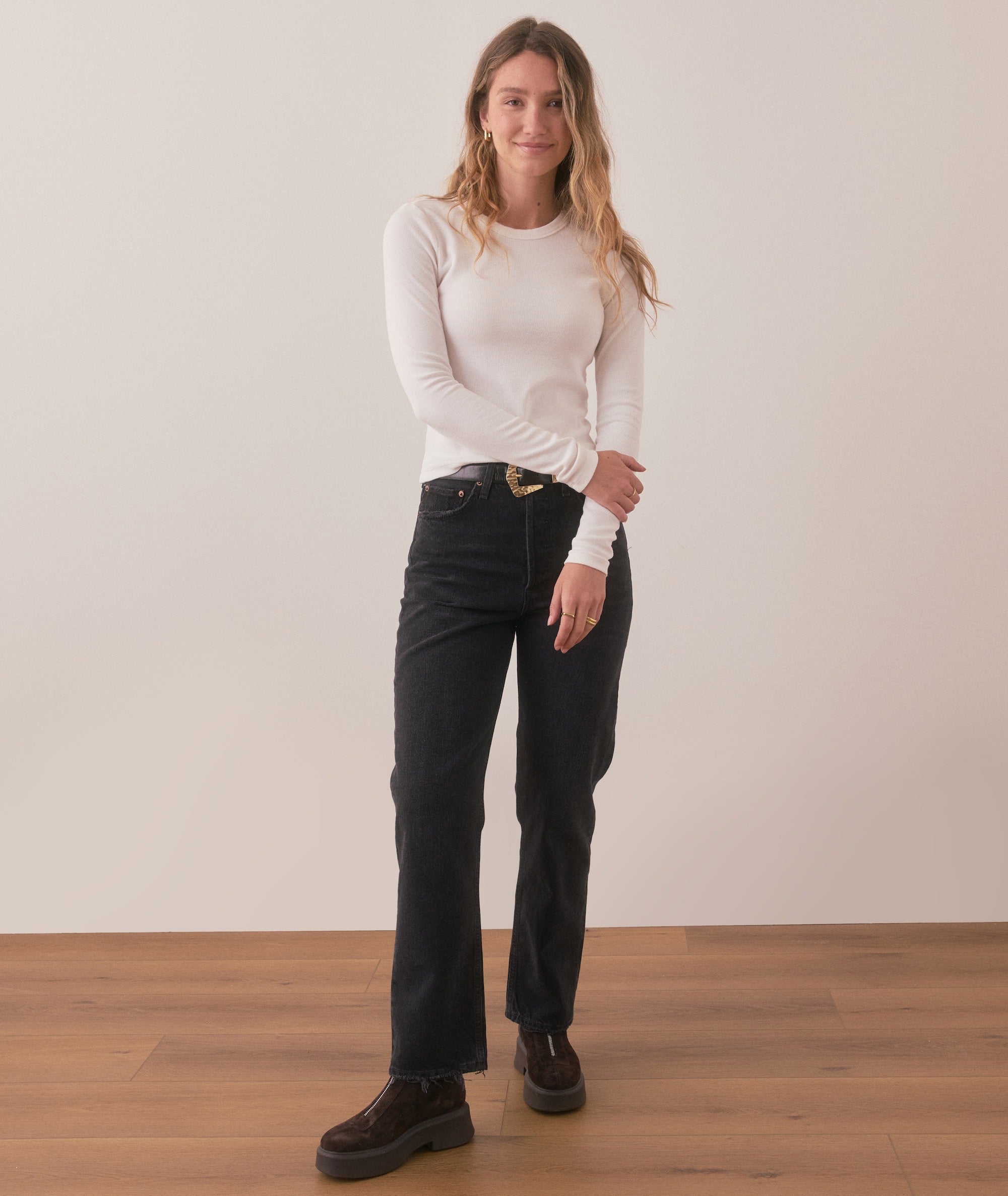 Lexi Rib Sun-In Longsleeve Crew Tee