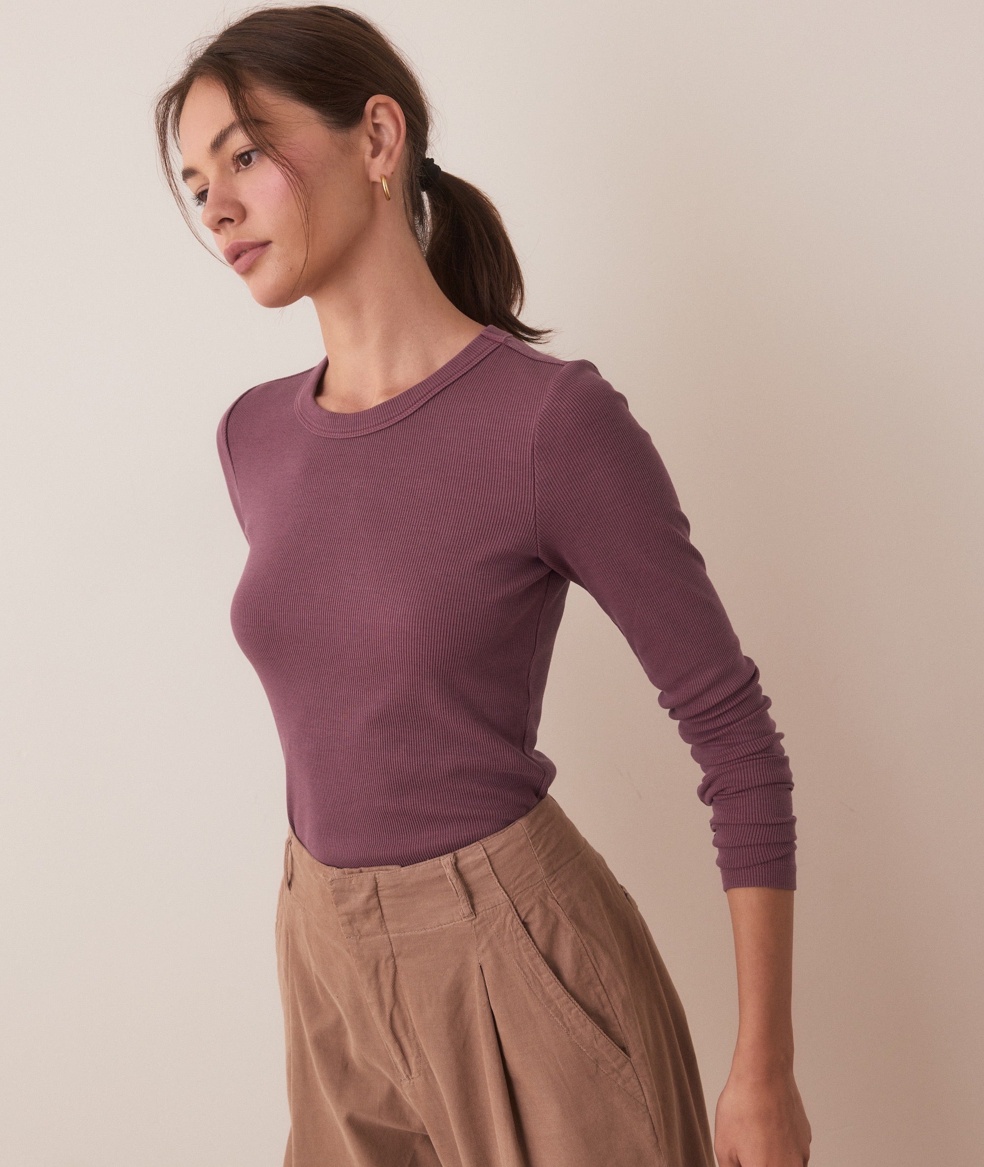 Marine Layer Lexi Rib Sun-In Longsleeve Crew Tee L