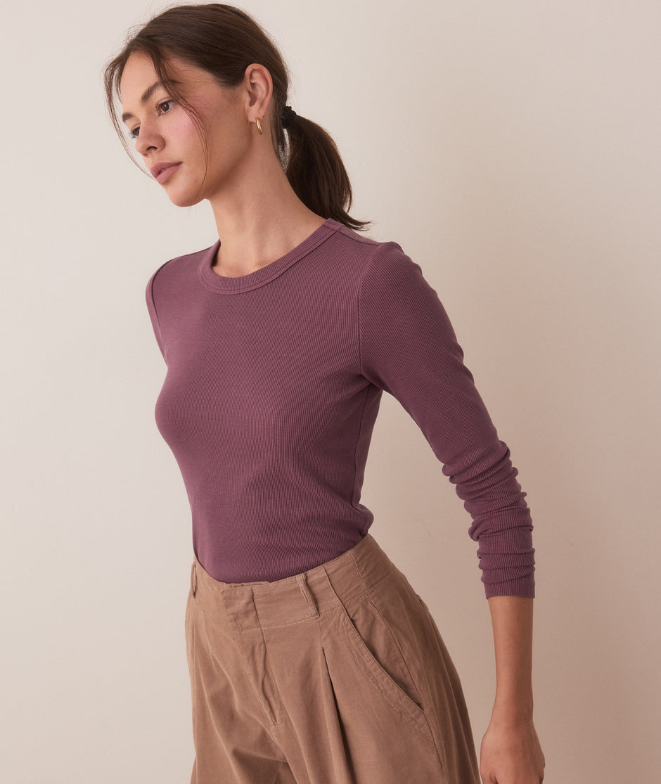 Lexi Rib Sun-In Longsleeve Crew Tee