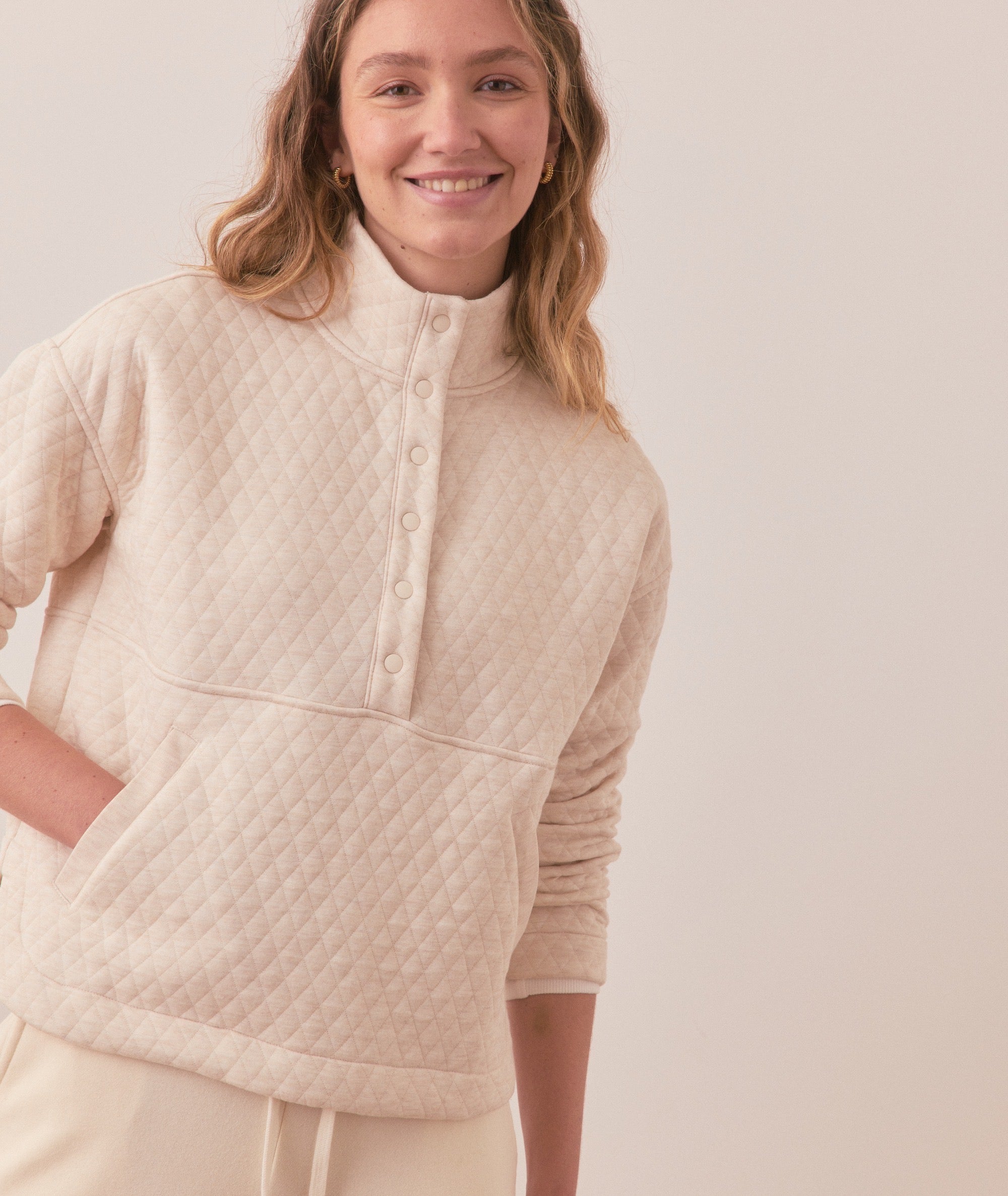 Marine Layer Corbet Funnel Neck Pullover Oatmeal S