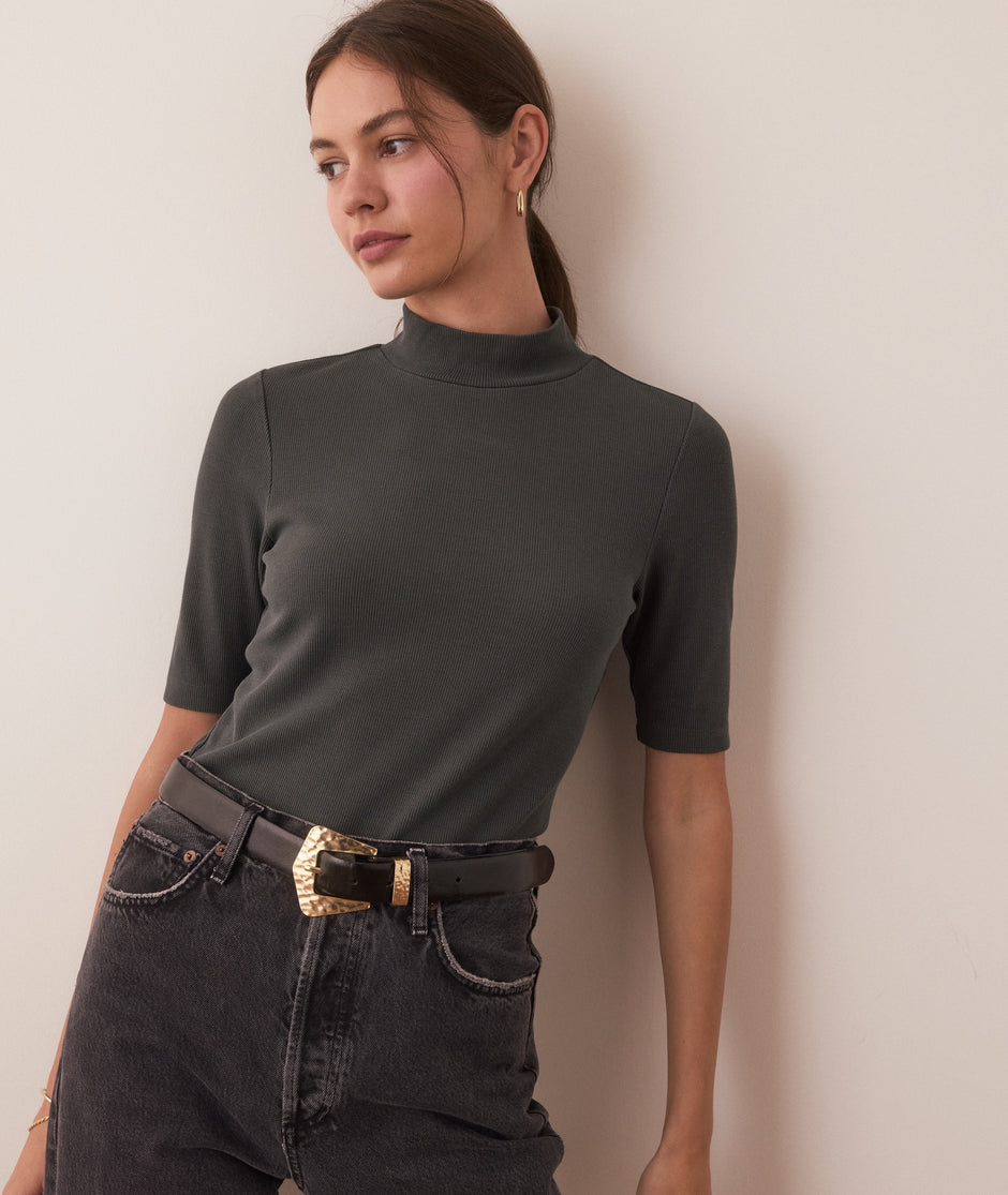 Lexi Rib Mock Neck Top