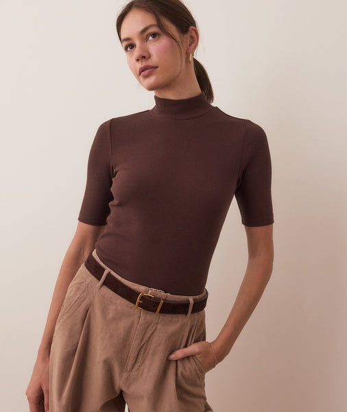 Lexi Rib Mock Neck Top – Marine Layer