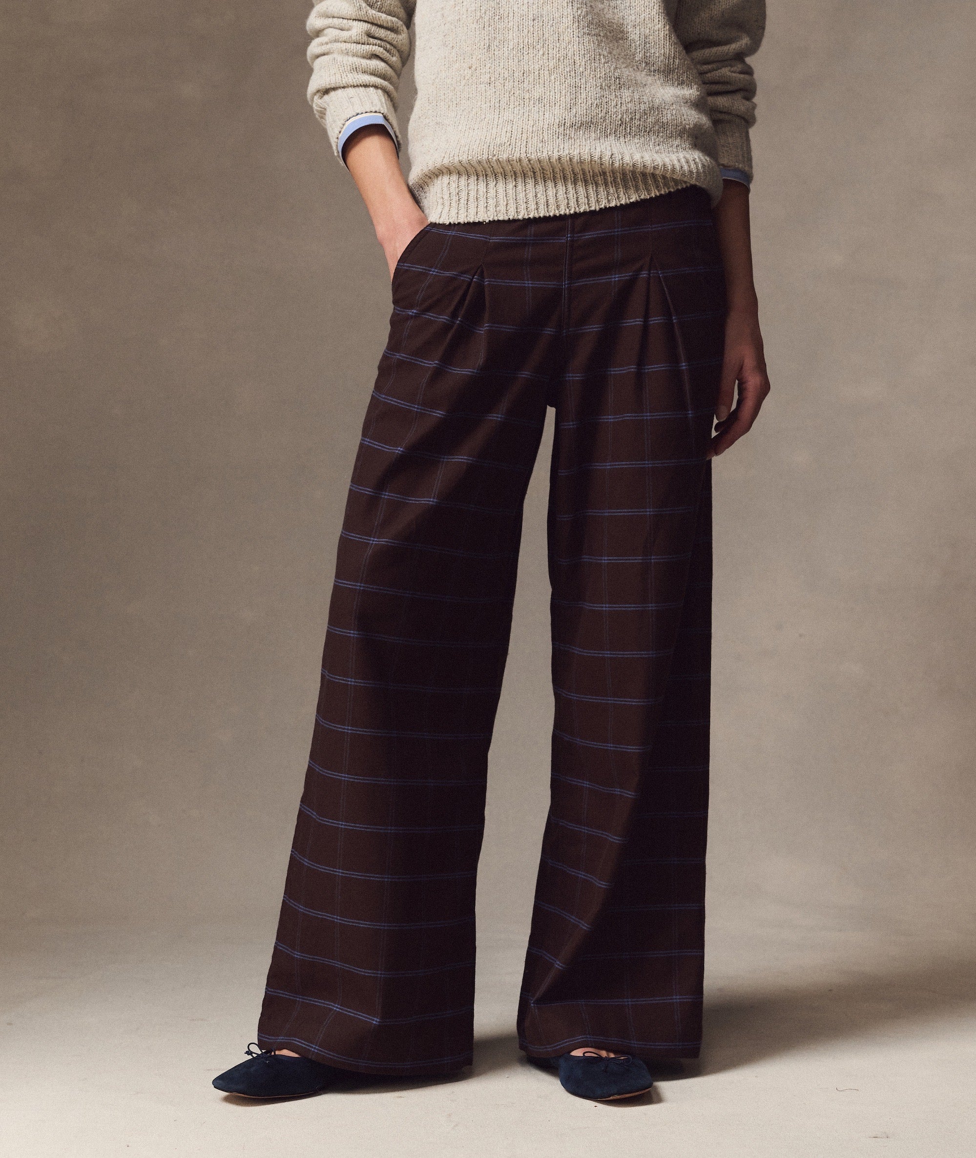 Allison Pleated Moleskin Trouser