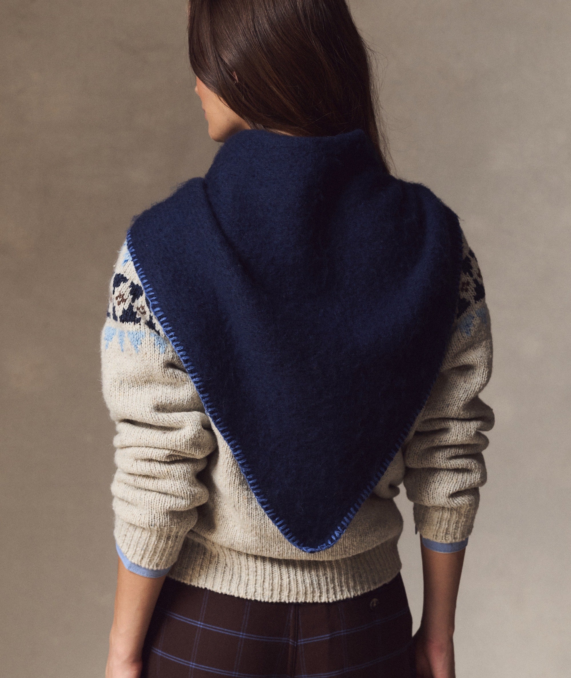Coastal Merino Triangle Scarf