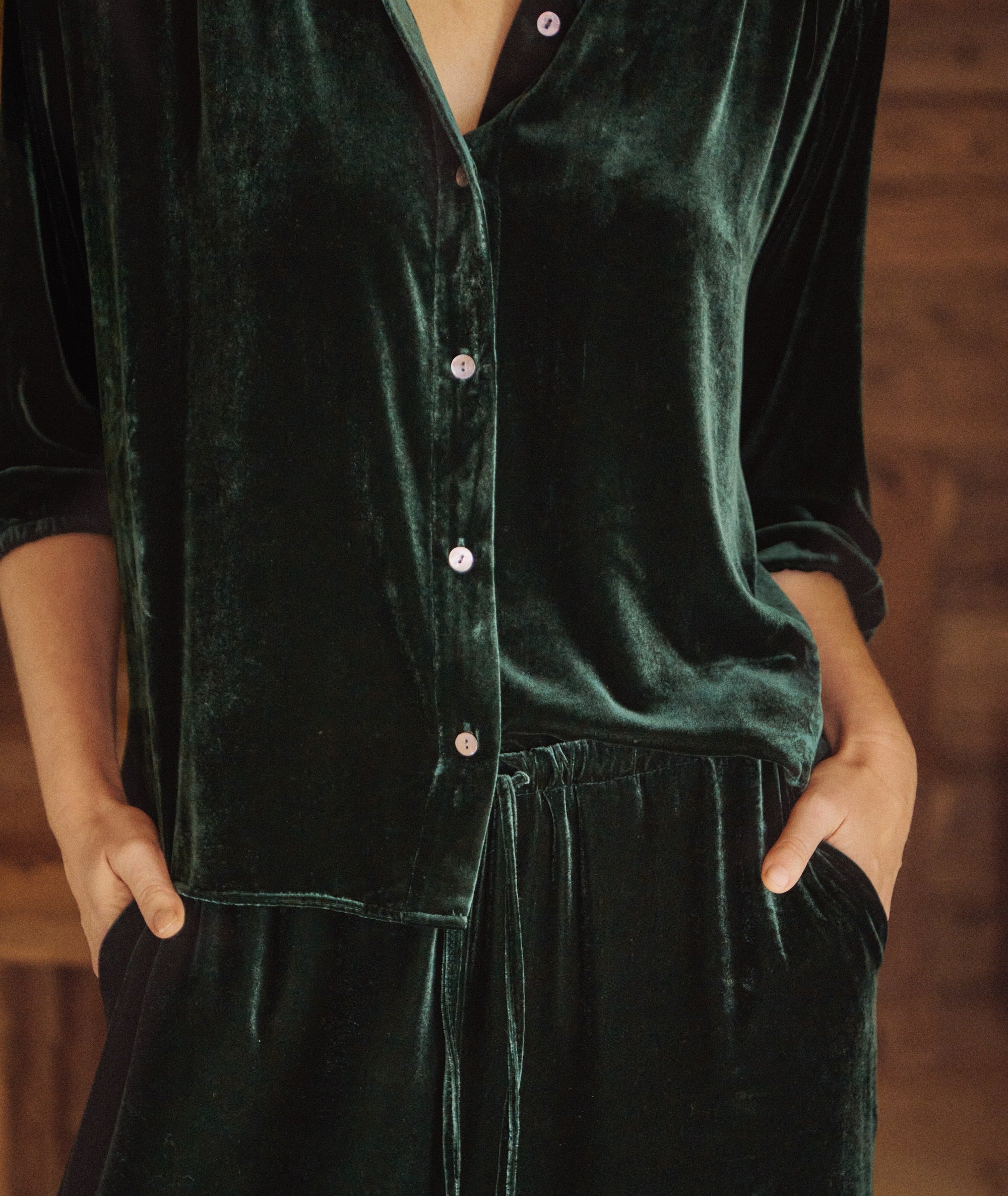 Bella Velvet Button Down