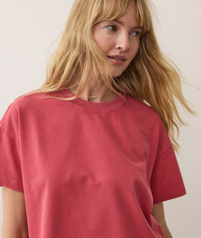 Women's Luxe Sueded Tee in Baked Apple