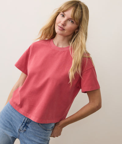Women's Luxe Sueded Tee in Baked Apple