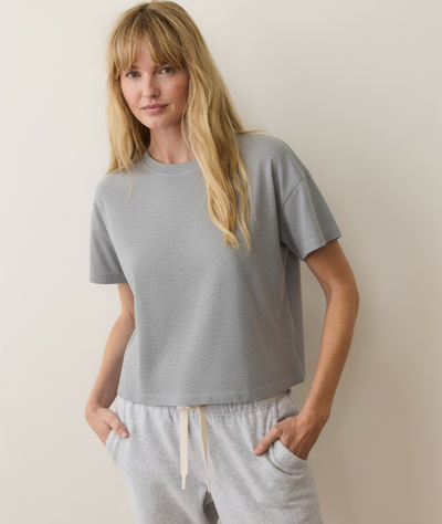 Women's Luxe Sueded Tee in Heather Grey