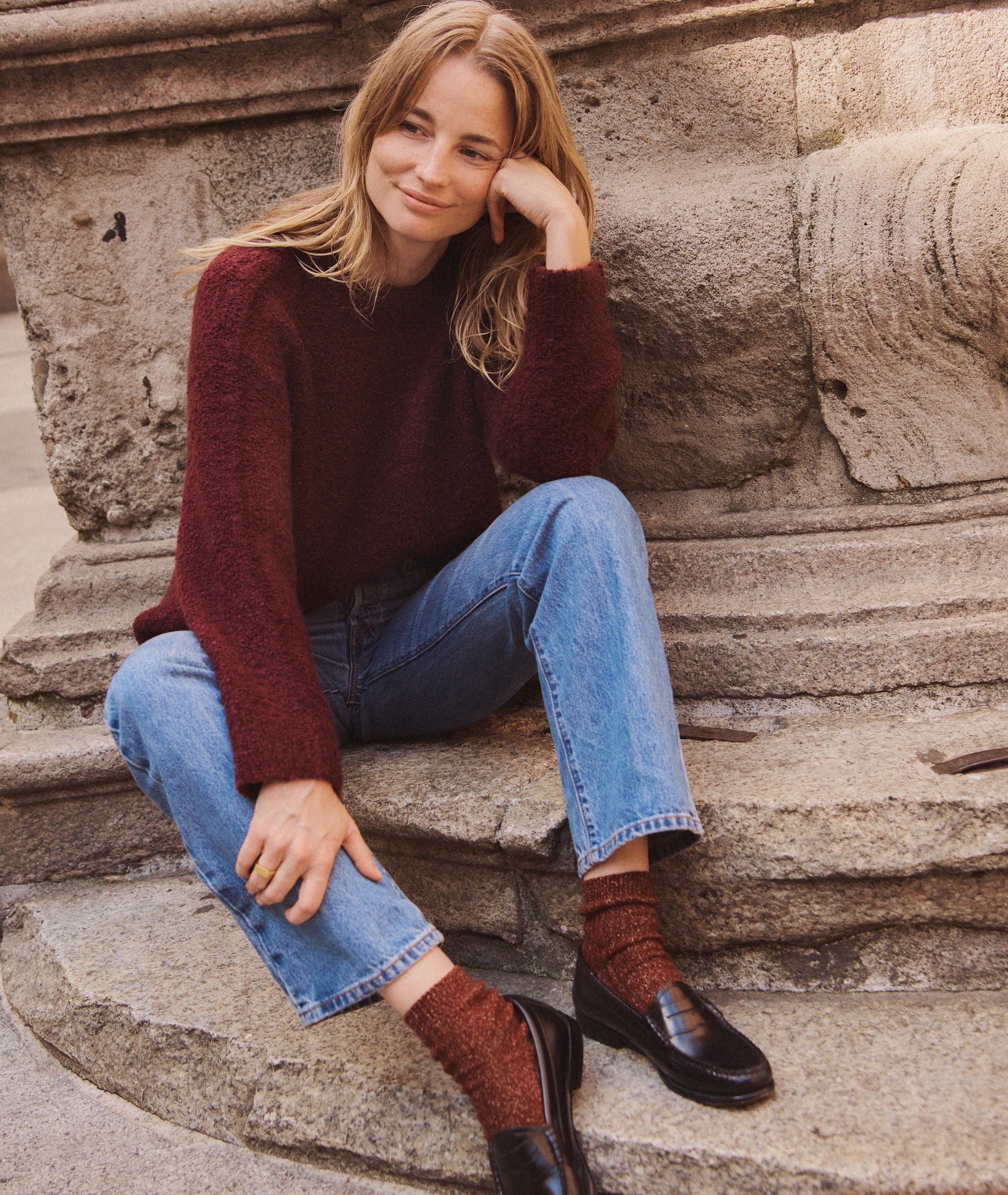 Elena Bouclé Oversized Sweater