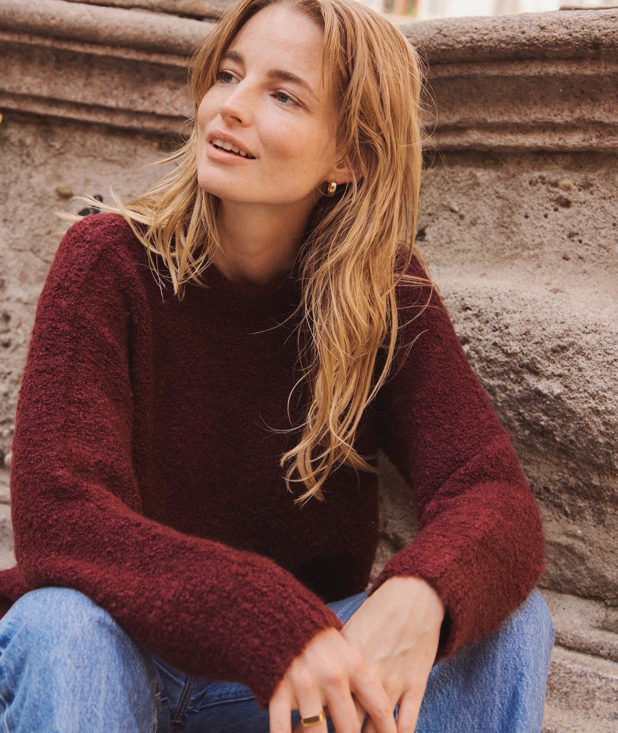 Elena Bouclé Oversized Sweater