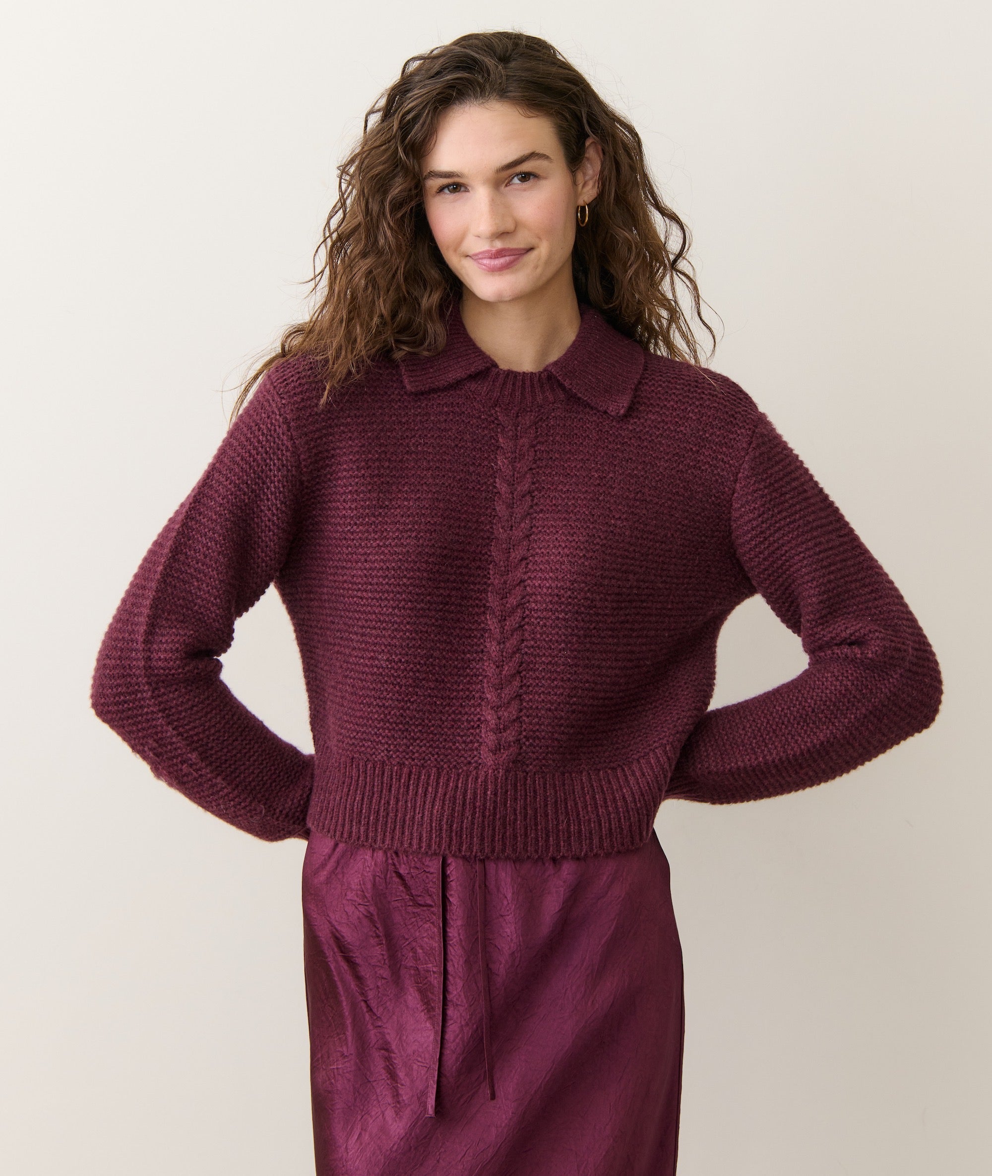 Everly Cable Knit Sweater Polo