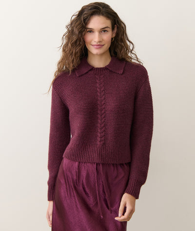 Everly Cable Knit Sweater Polo