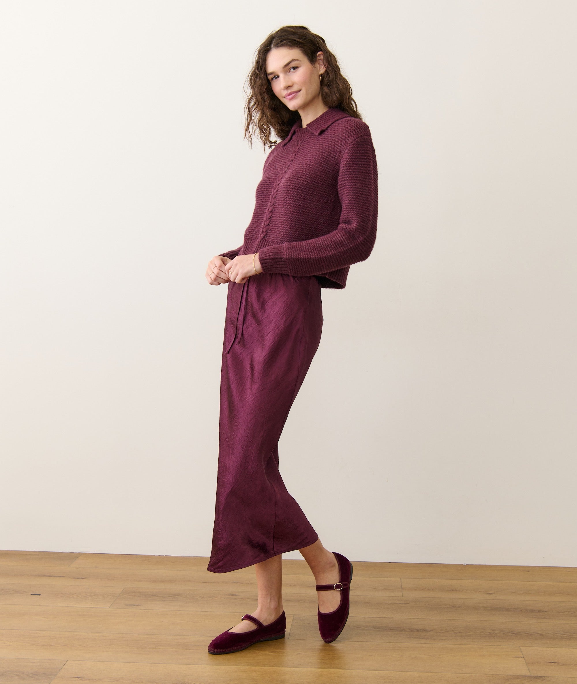 Women's Gabrielle Slip Skirt | Fig | Large by Marine Layer Women's Gabrielle Slip Skirt | Fig | Large by Marine Layer