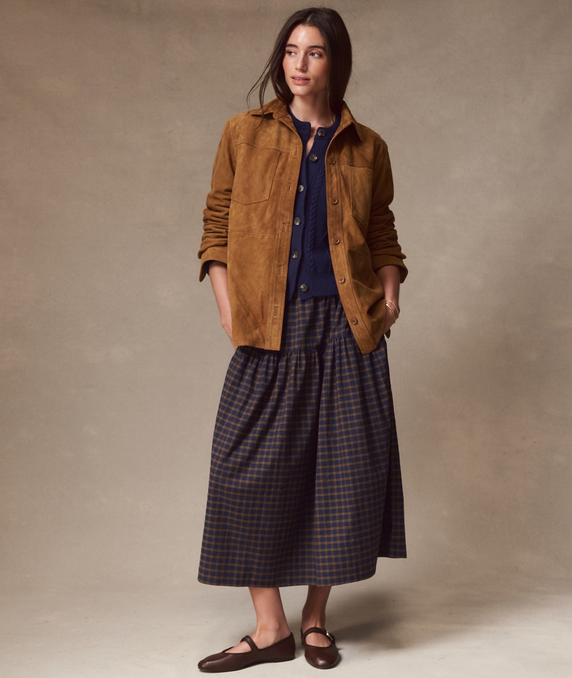 Gia Oxford Midi Skirt
