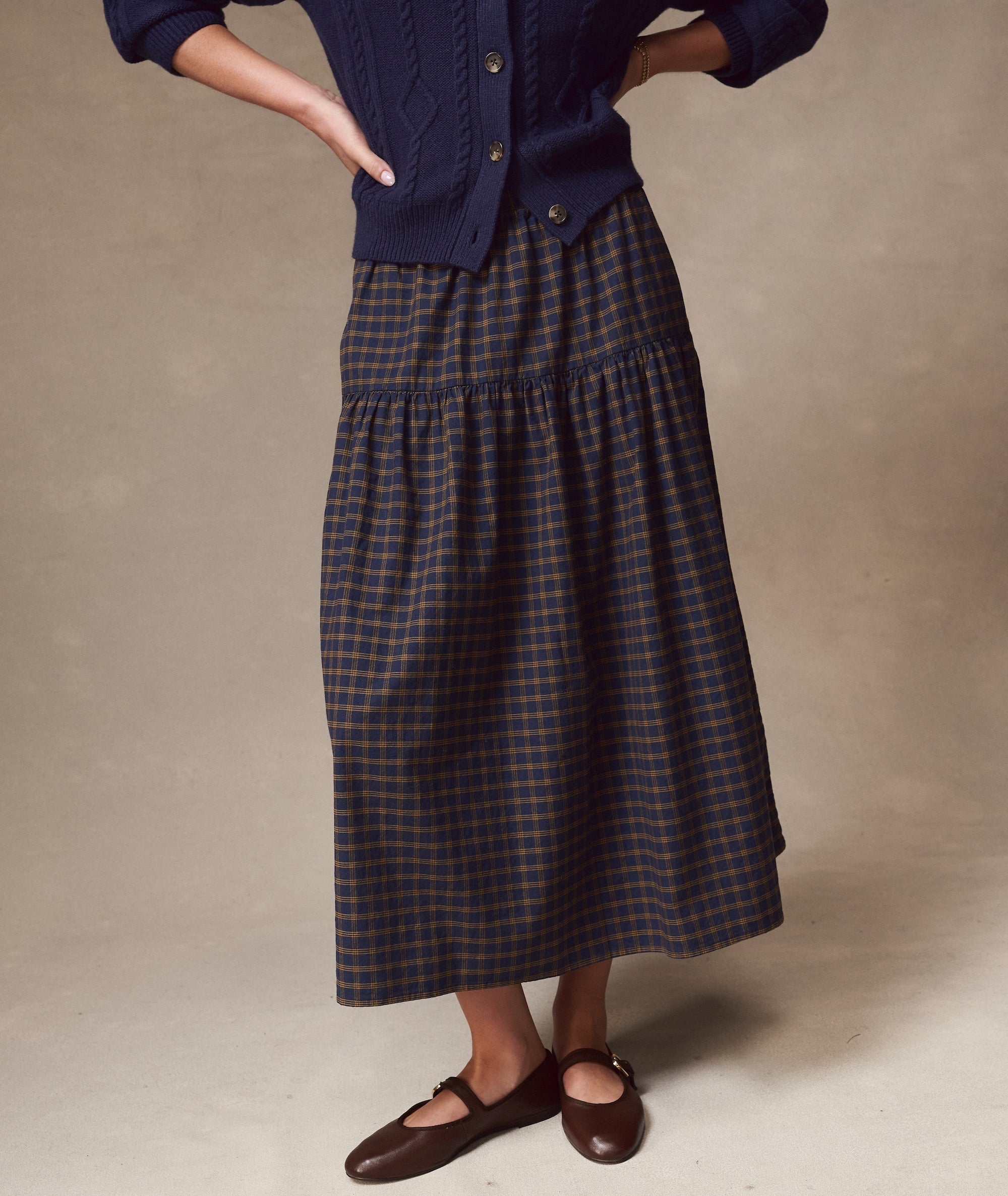Gia Oxford Midi Skirt