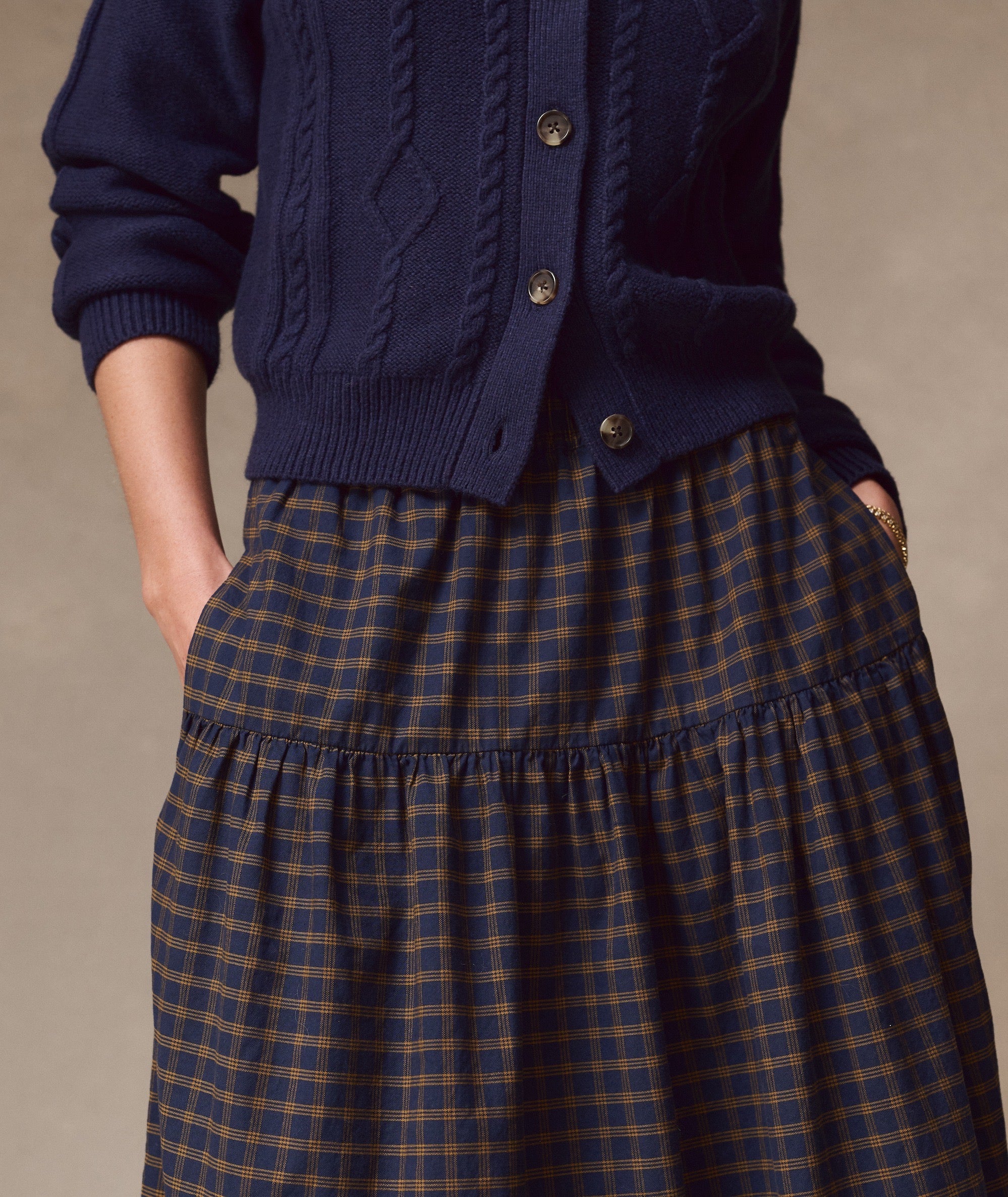 Gia Oxford Midi Skirt
