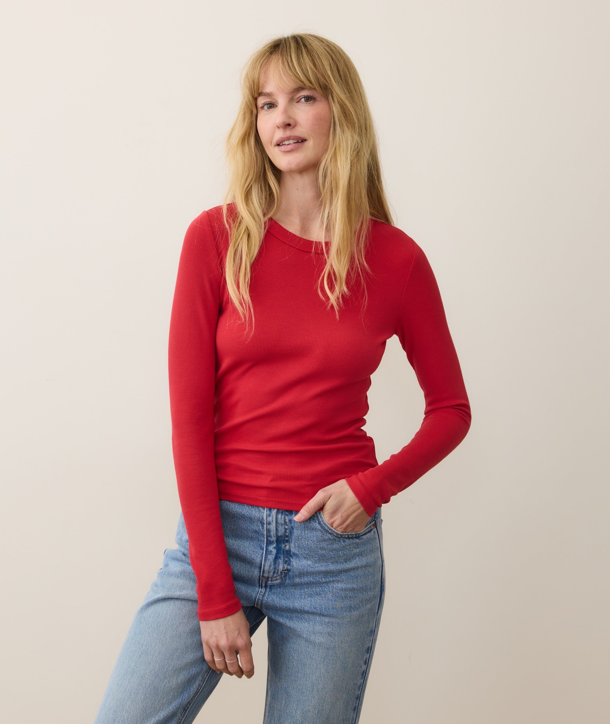 Lexi Rib Sun-In Longsleeve Crew Tee