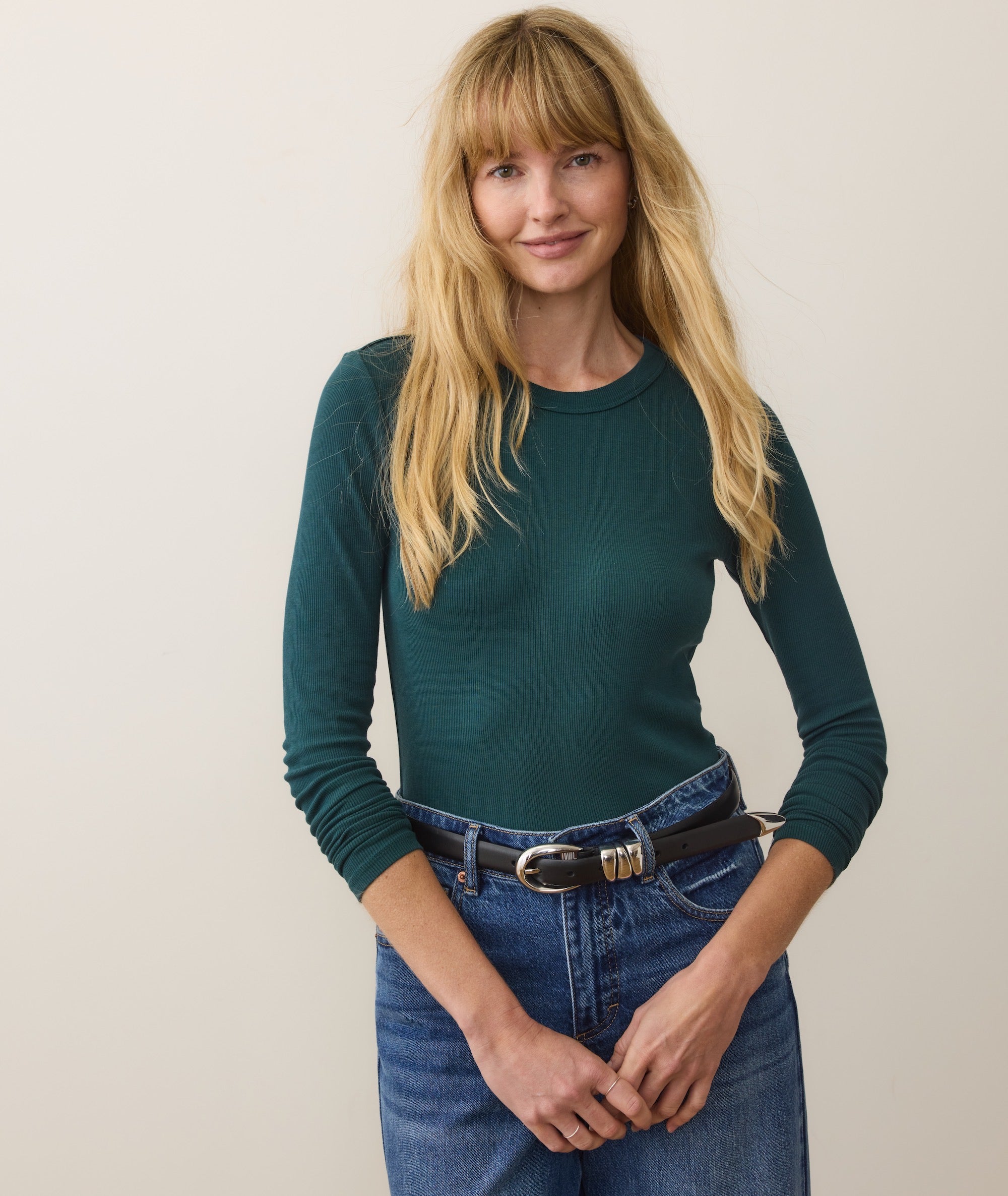 Lexi Rib Sun-In Longsleeve Crew Tee