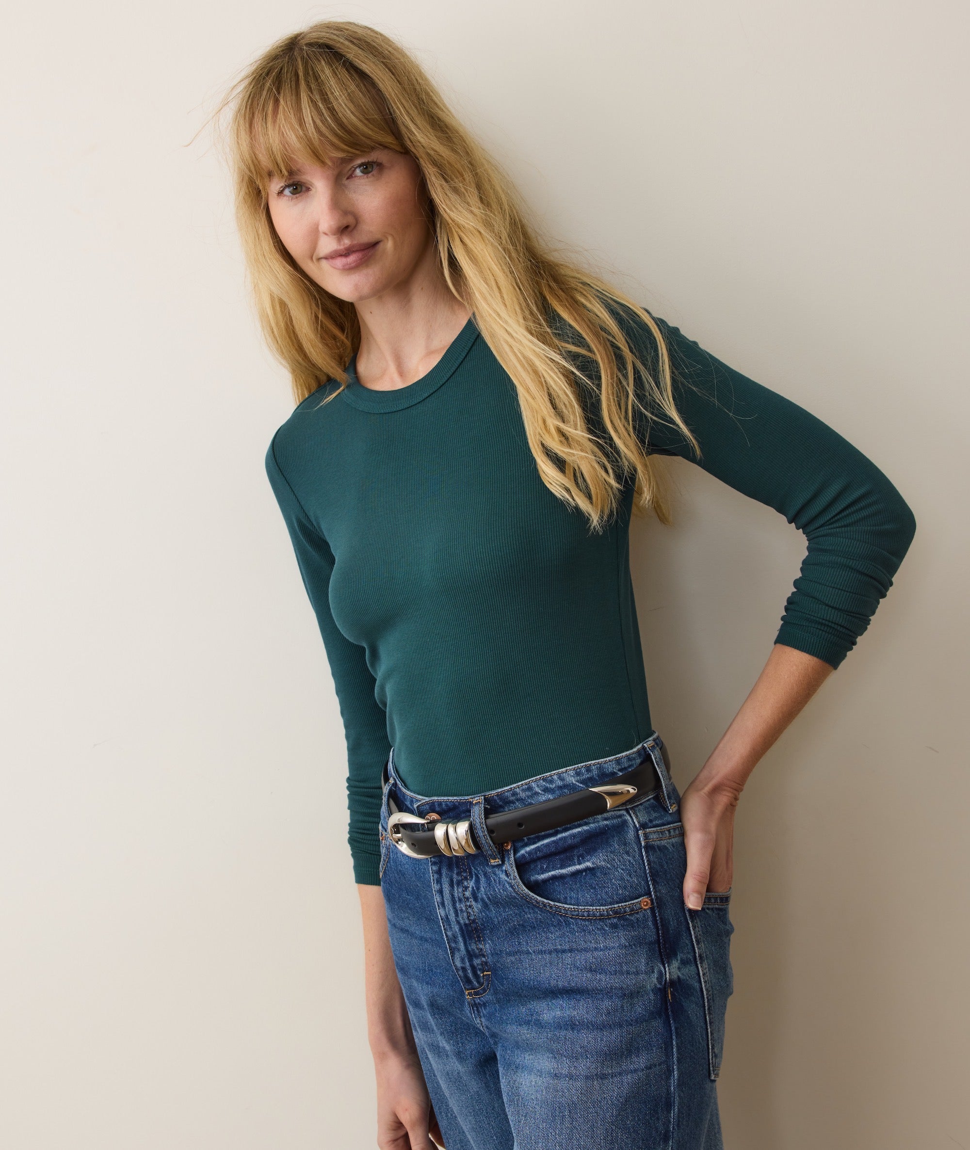 Lexi Rib Sun-In Longsleeve Crew Tee