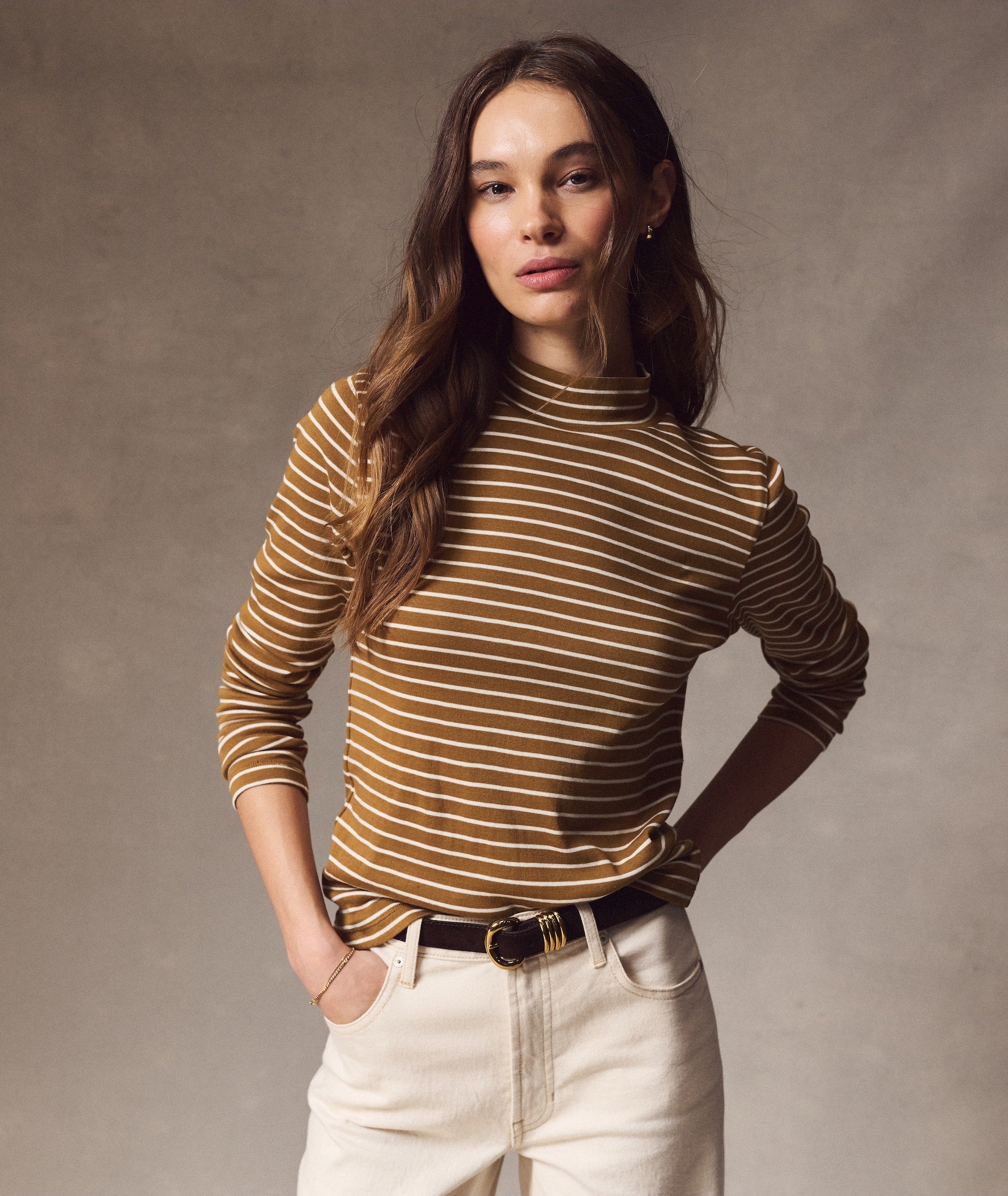 Mini Rib Mock Neck Tee