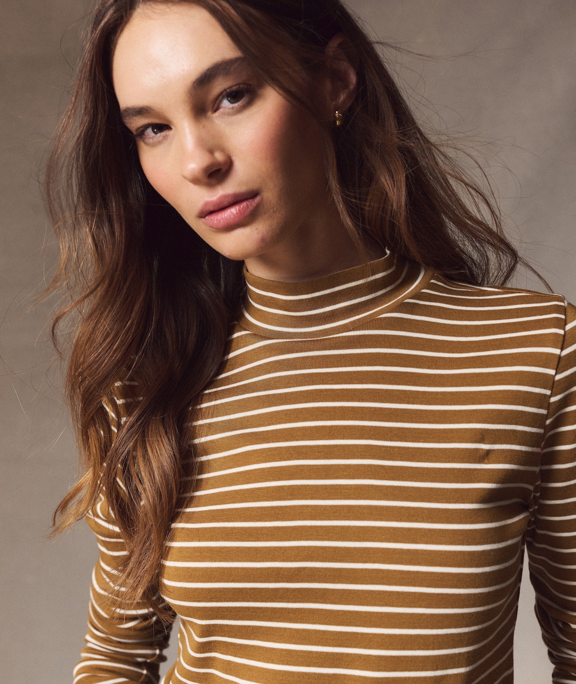 Mini Rib Mock Neck Tee