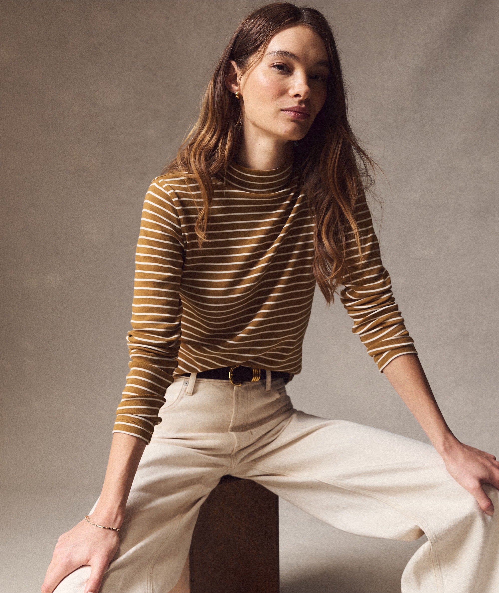 Mini Rib Mock Neck Tee
