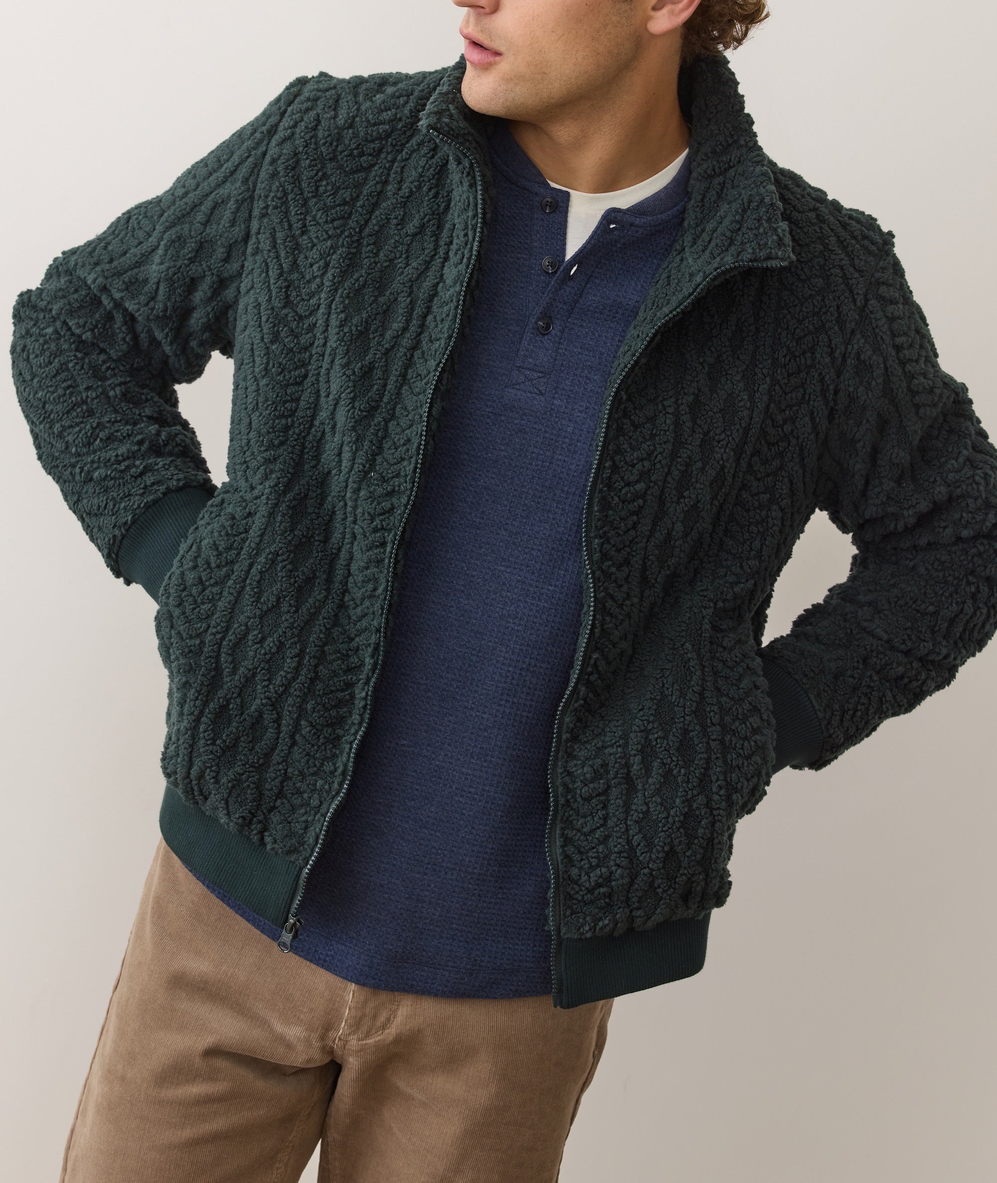 Jacquard Sherpa Full Zip Jacket