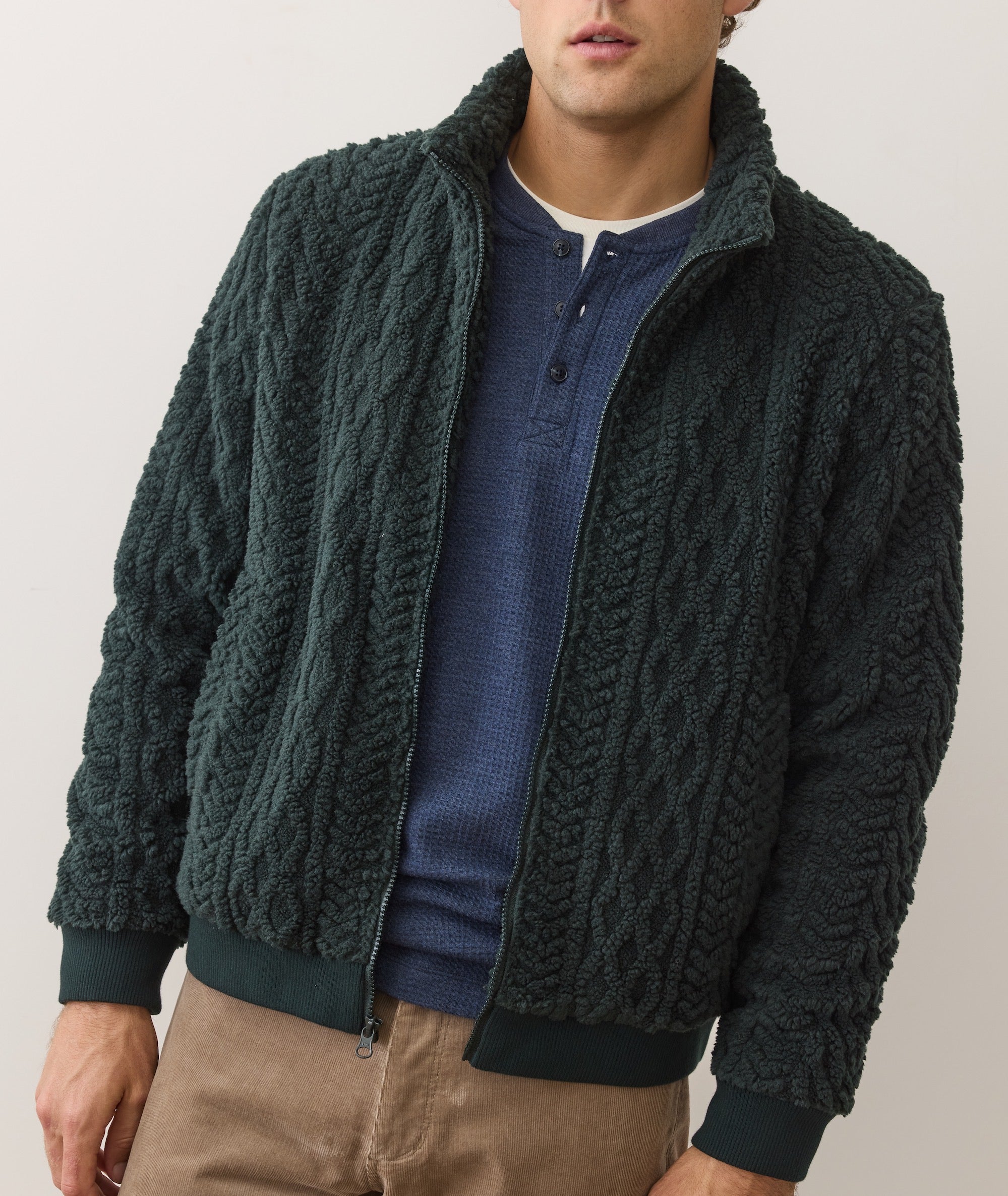 Jacquard Sherpa Full Zip Jacket
