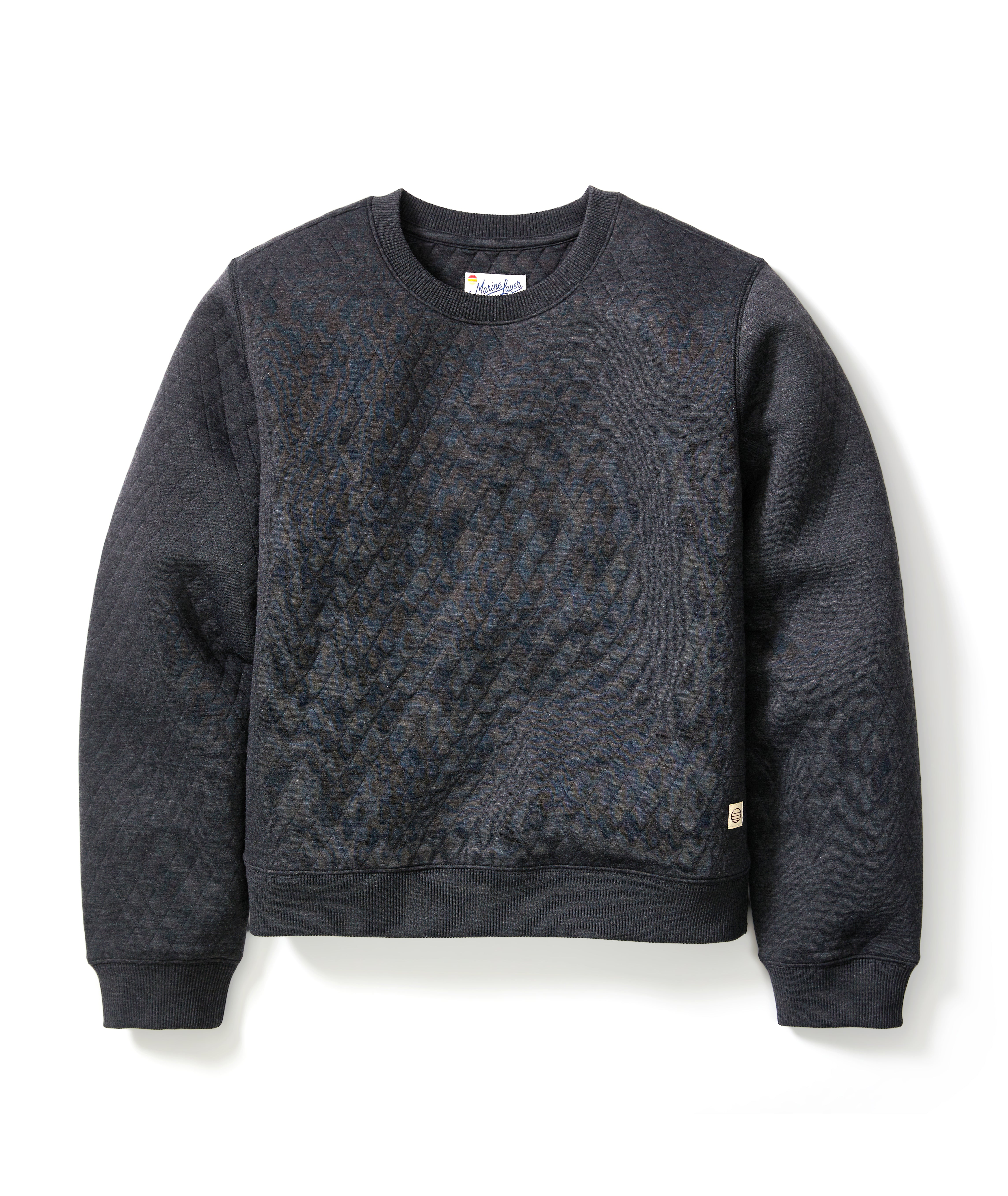 Women's Corbet Quilted Crewneck in Charcoal