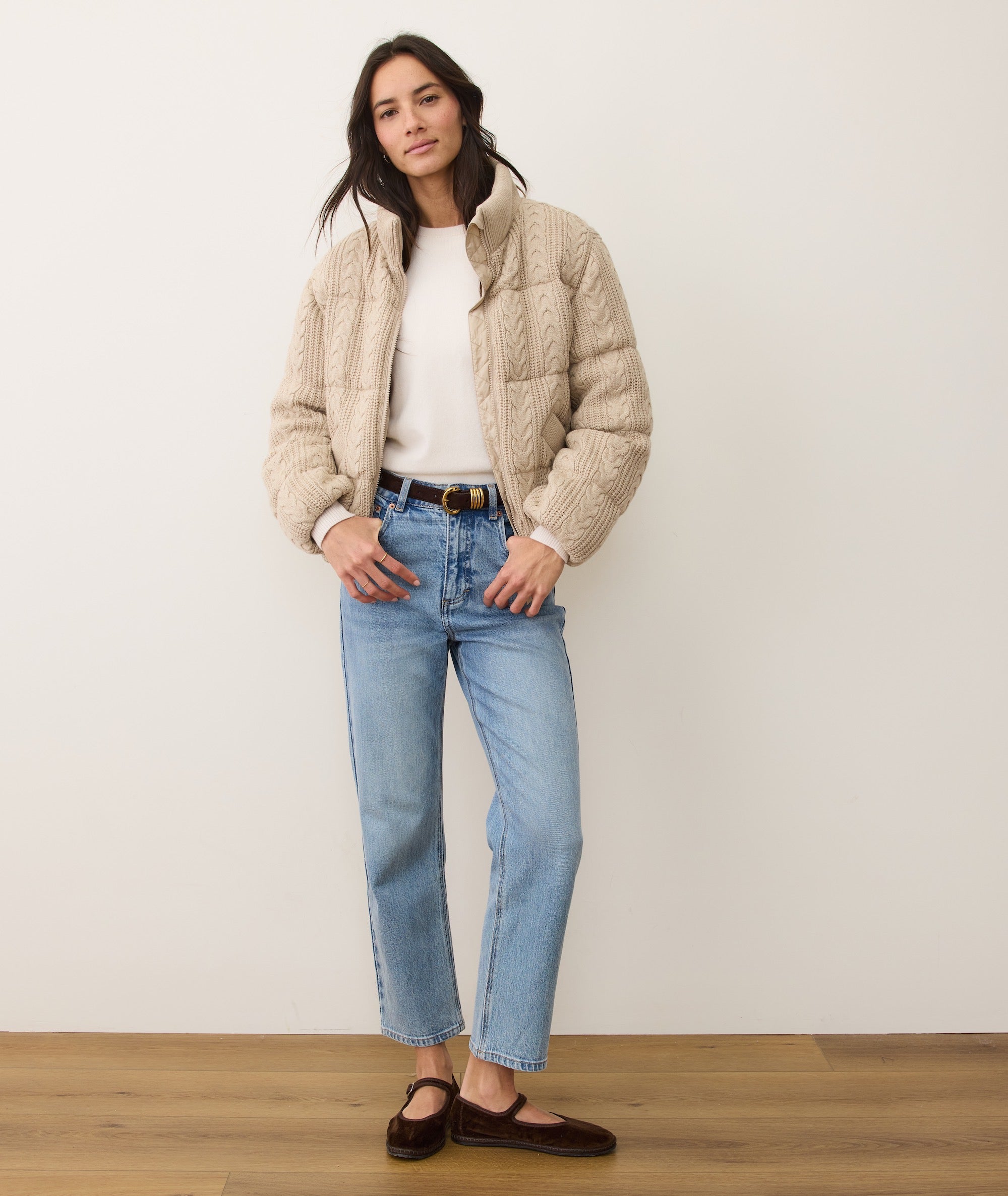 Alba Cable Knit Puffer