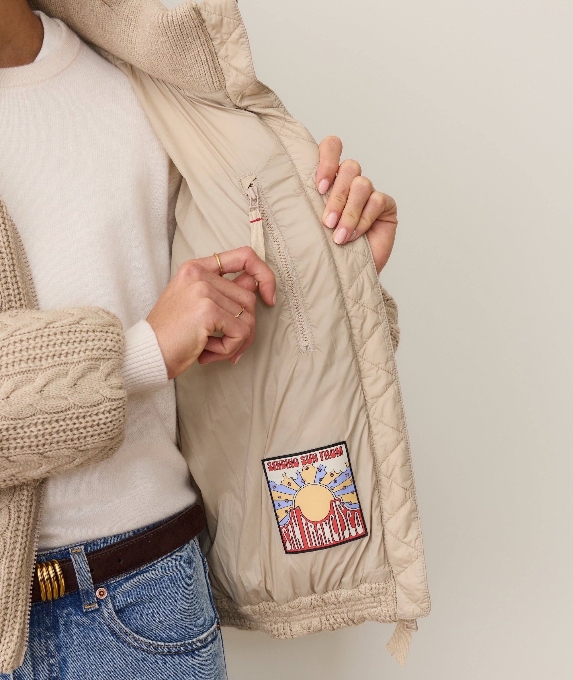 Alba Cable Knit Puffer