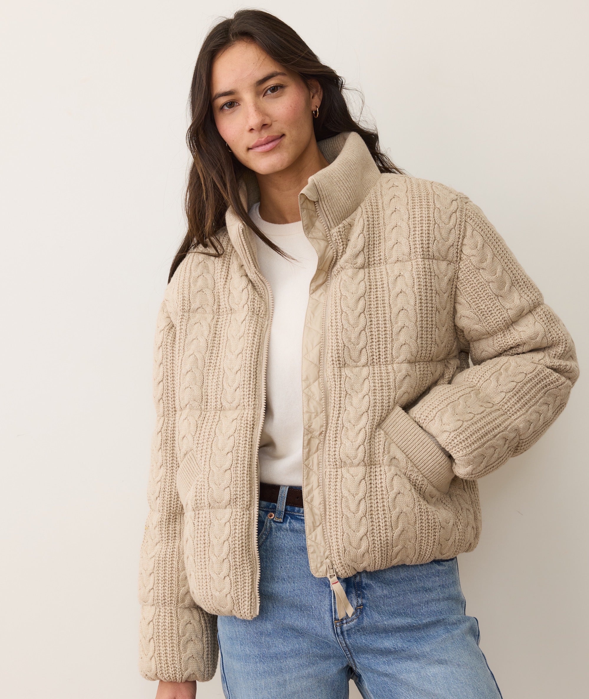 Alba Cable Knit Puffer