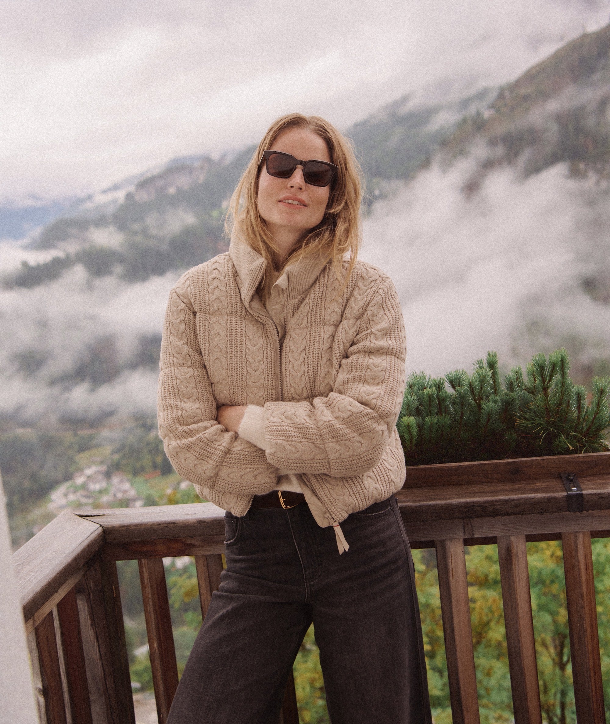 Alba Cable Knit Puffer