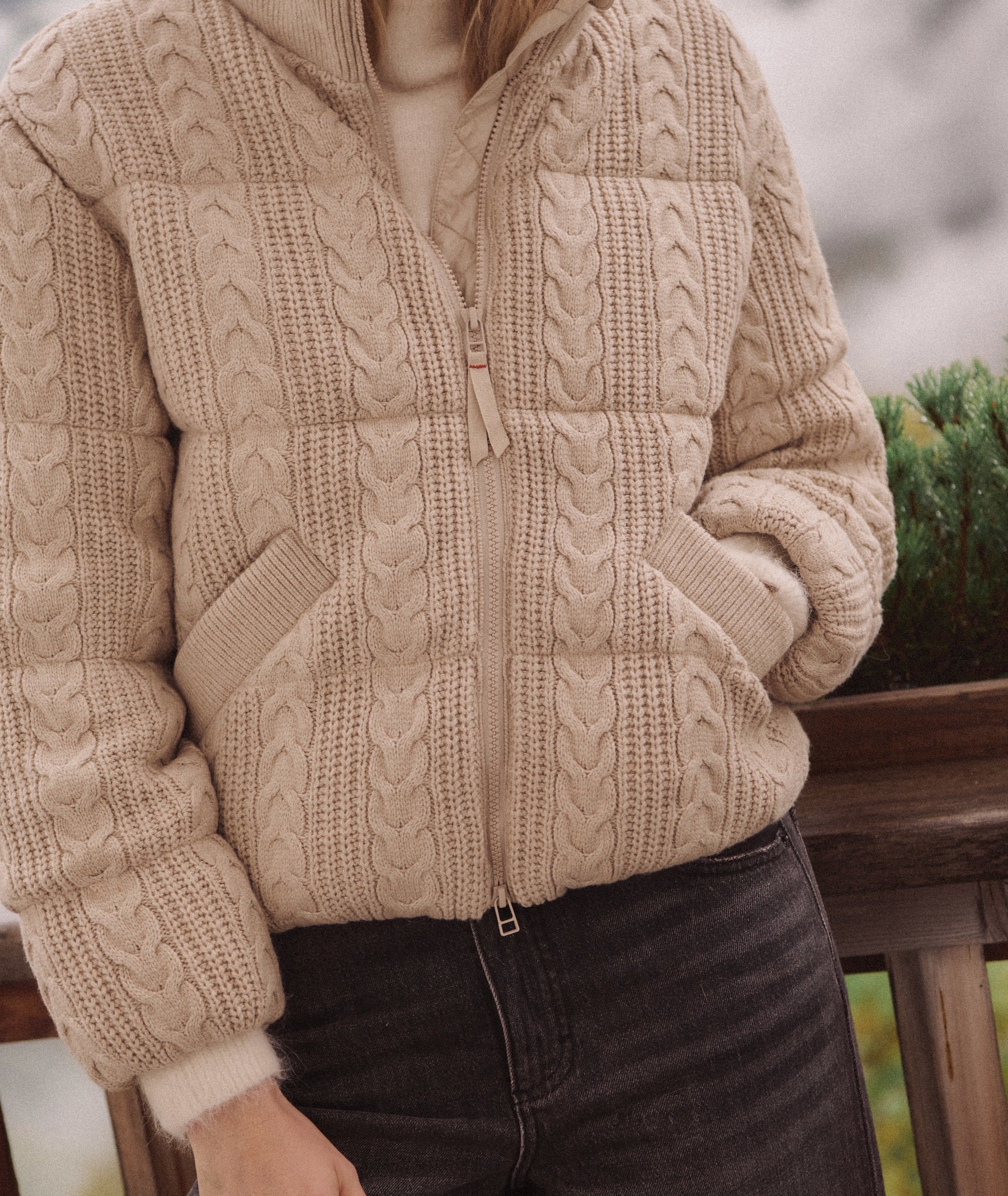Alba Cable Knit Puffer