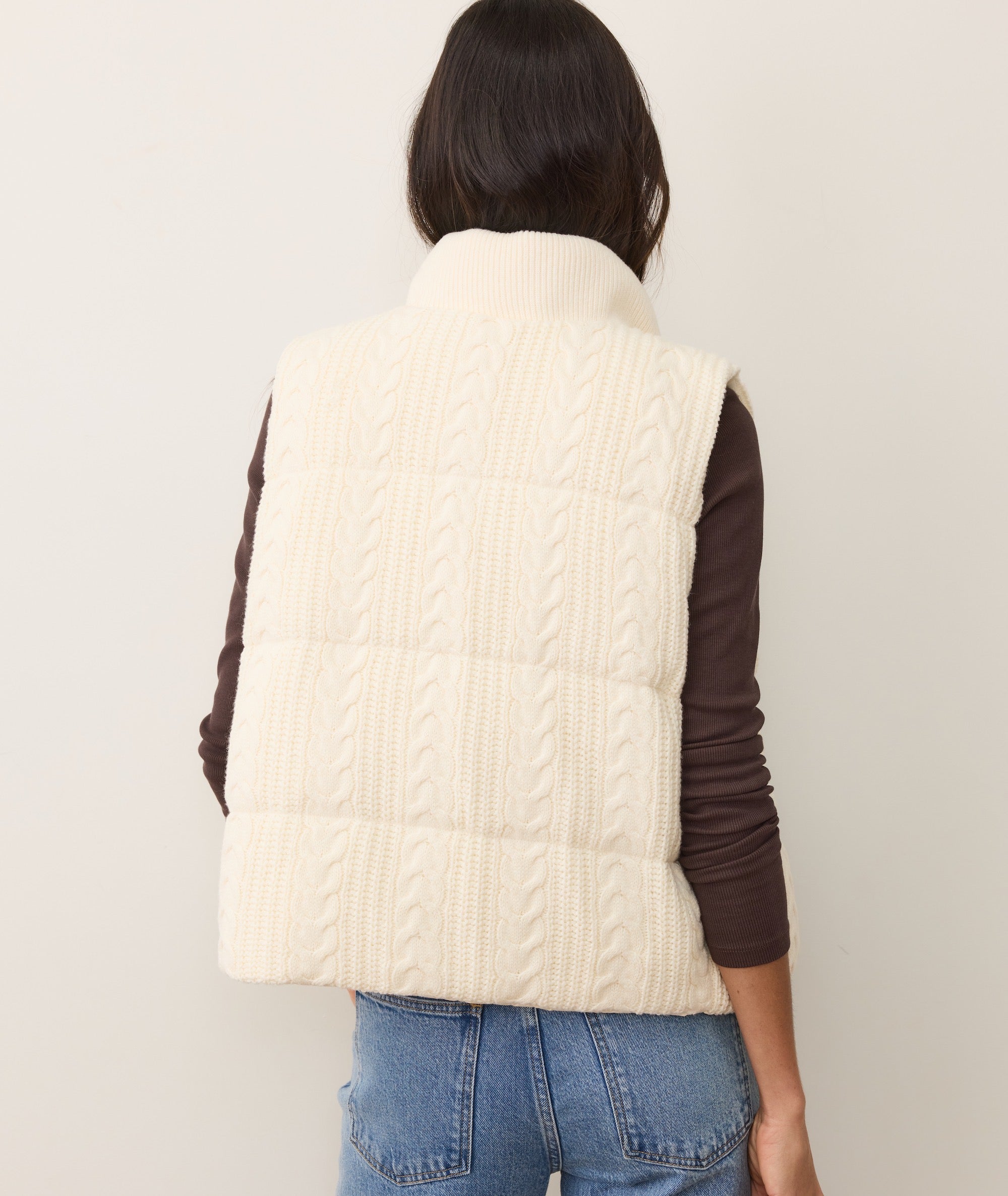 Alba Cable Knit Reversible Puffer Vest