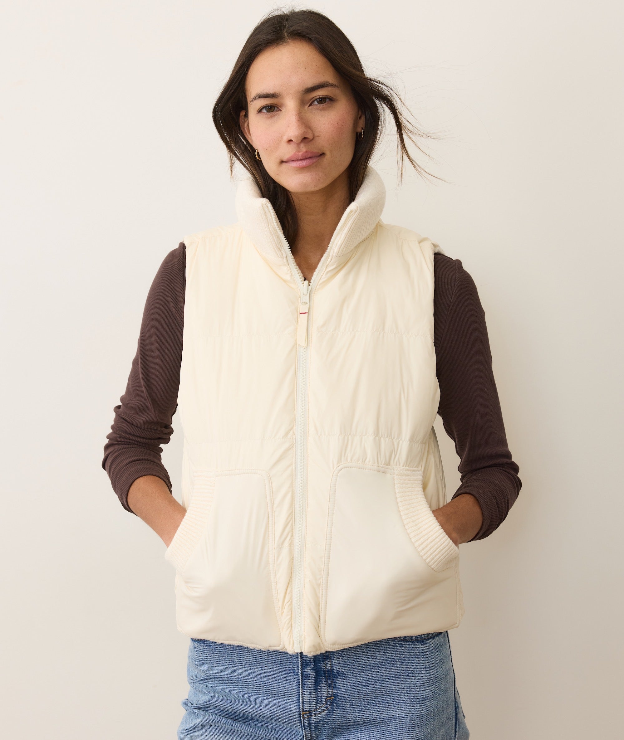 Alba Cable Knit Reversible Puffer Vest
