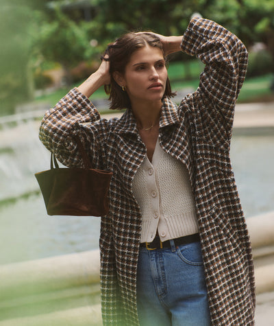 Hayes Houndstooth Trench Coat