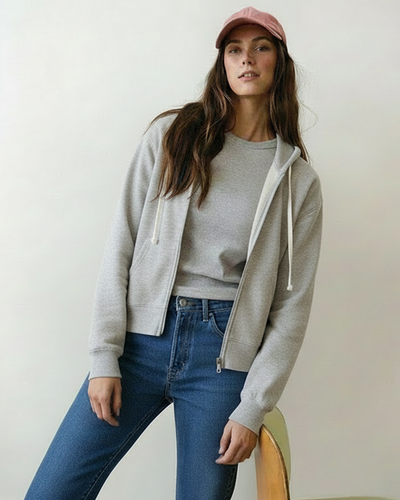 Women's Cloud 9 Fleece Full Zip Hoodie in Heather Grey