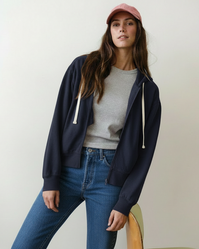 Women's Cloud 9 Fleece Full Zip Hoodie in Mood Indigo