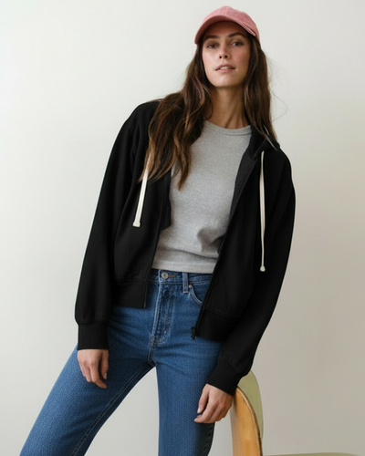 Women's Cloud 9 Fleece Full Zip Hoodie in Black